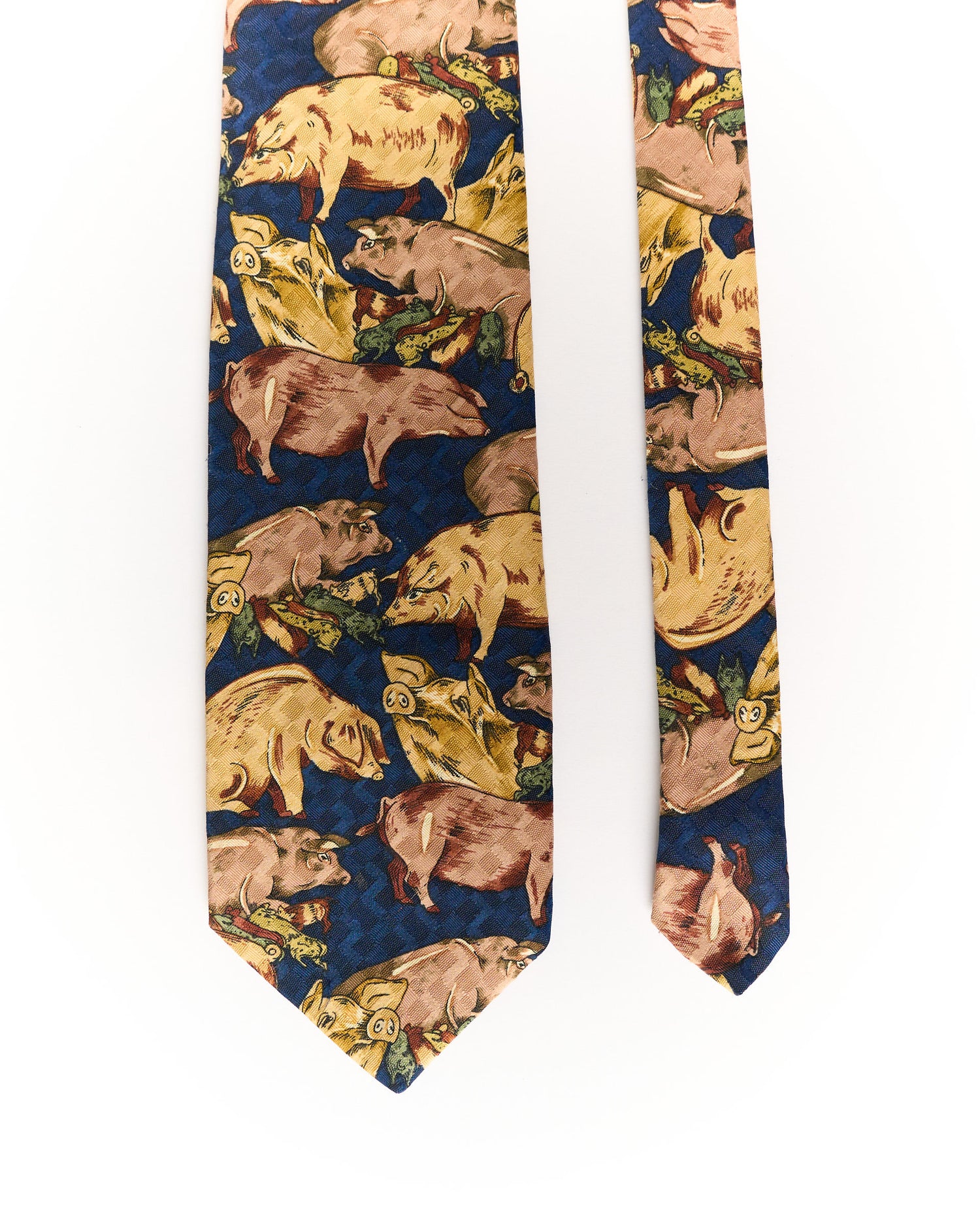 Ligne 9 Navy Wild Boar Print Tie