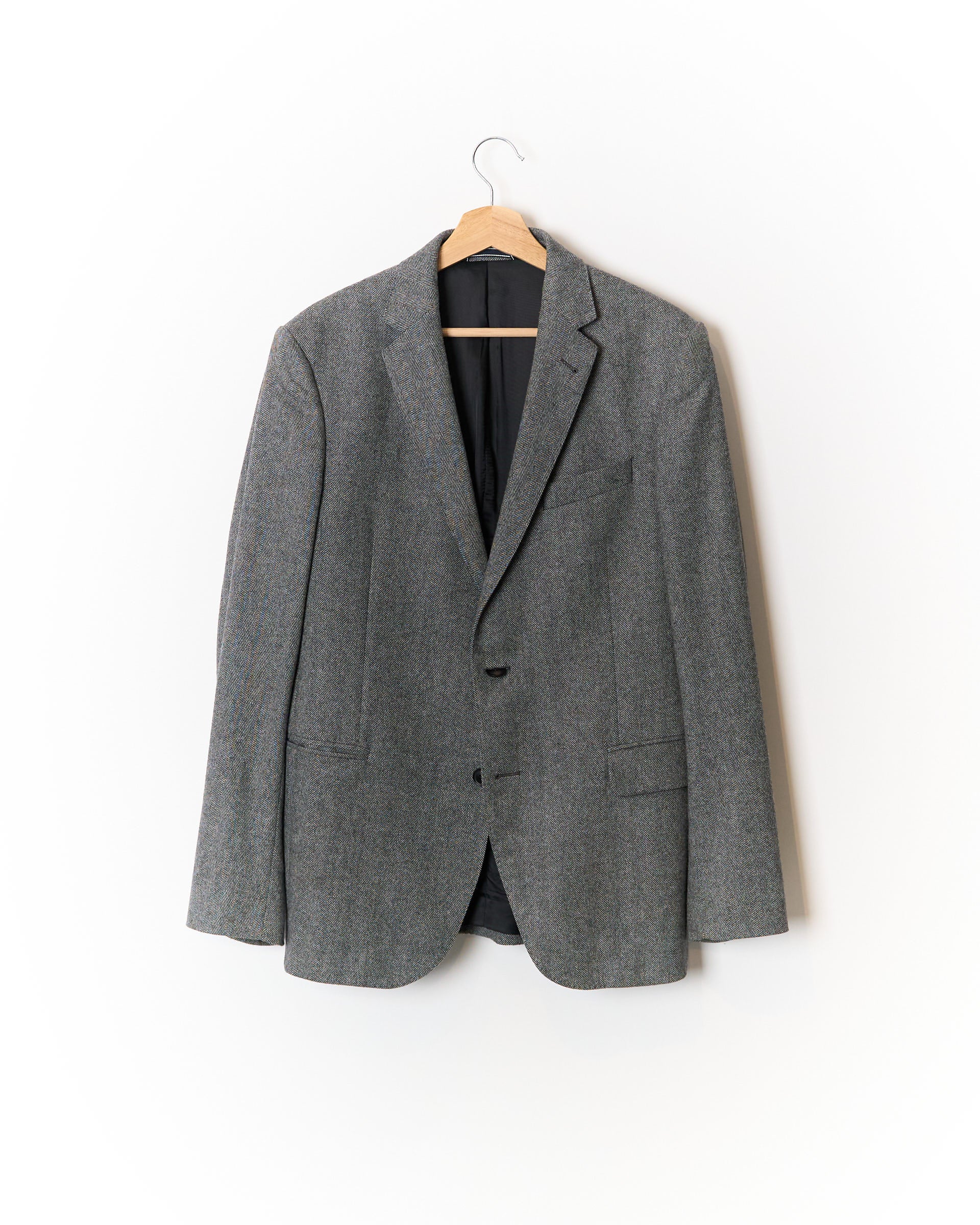 Gant Grey Herringbone Wool Blazer