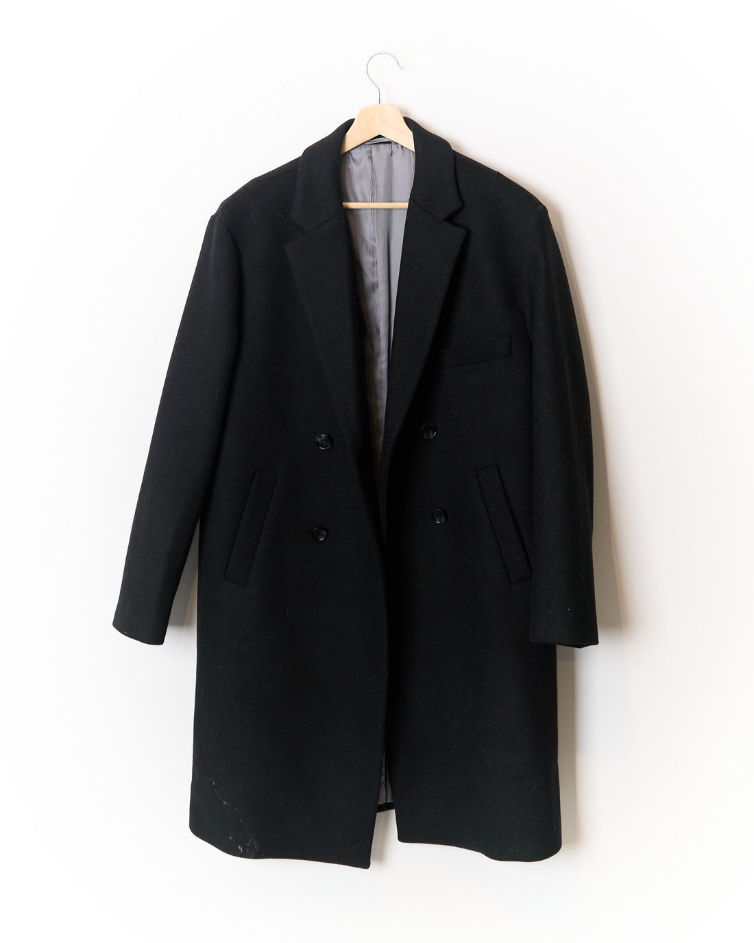 Gianni Feraud Black Full Length Wool Coat