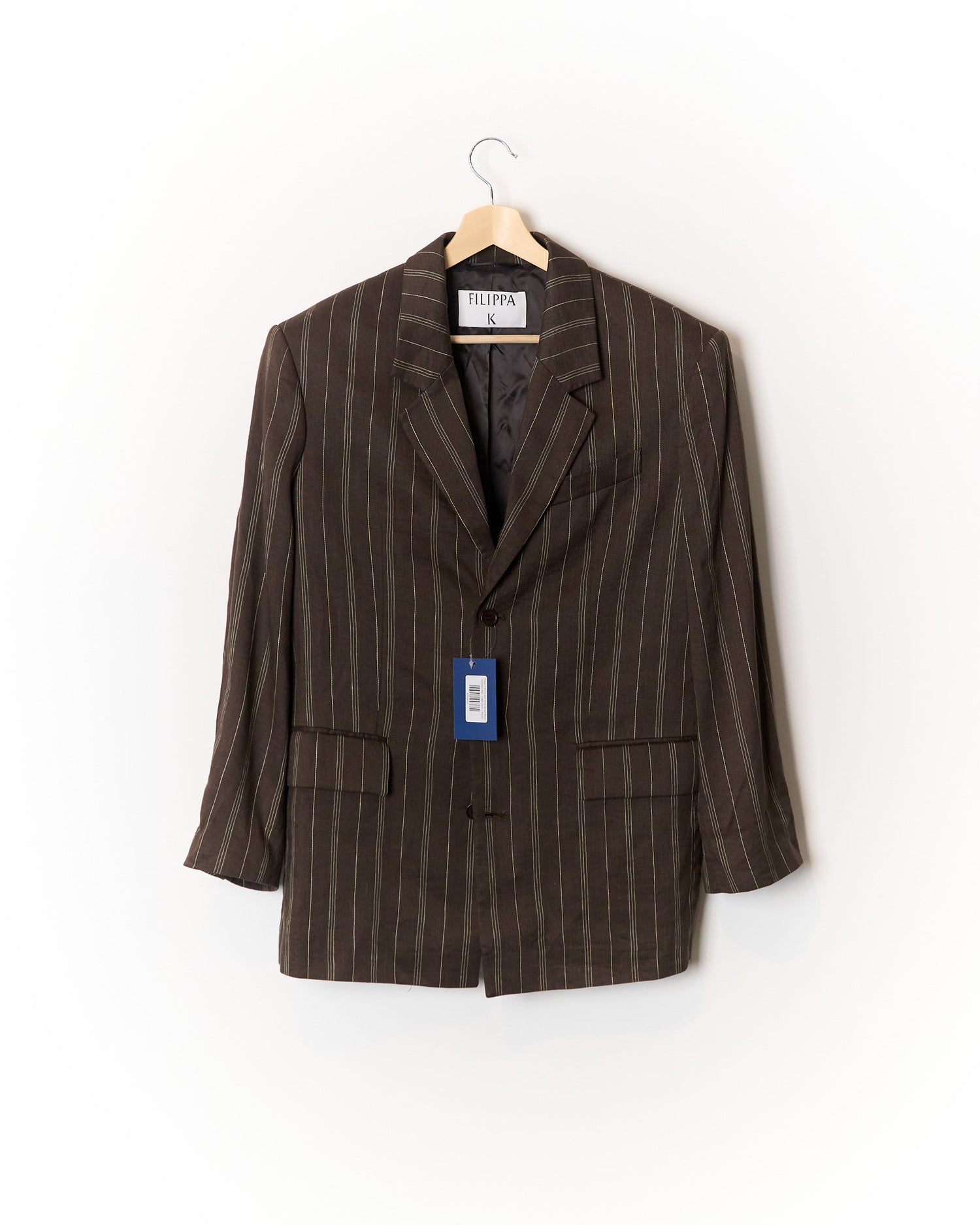 Filippa K Brown and White Striped Blazer