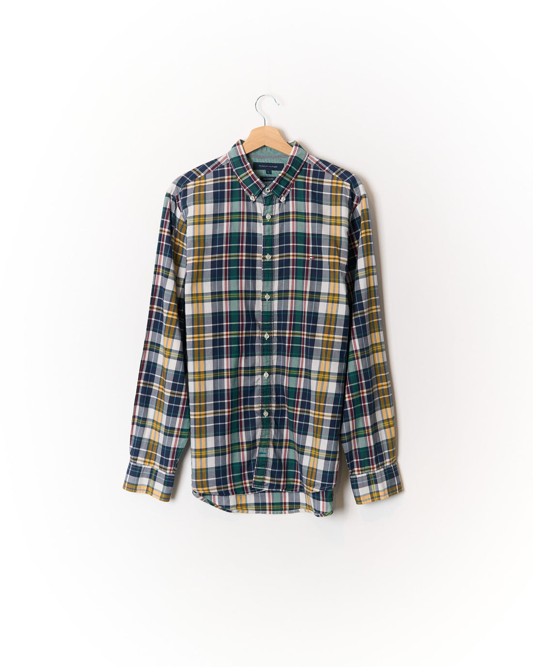 Tommy Hilfiger Green, Navy, Red and Yellow New York Fit Button Down Cotton Shirt