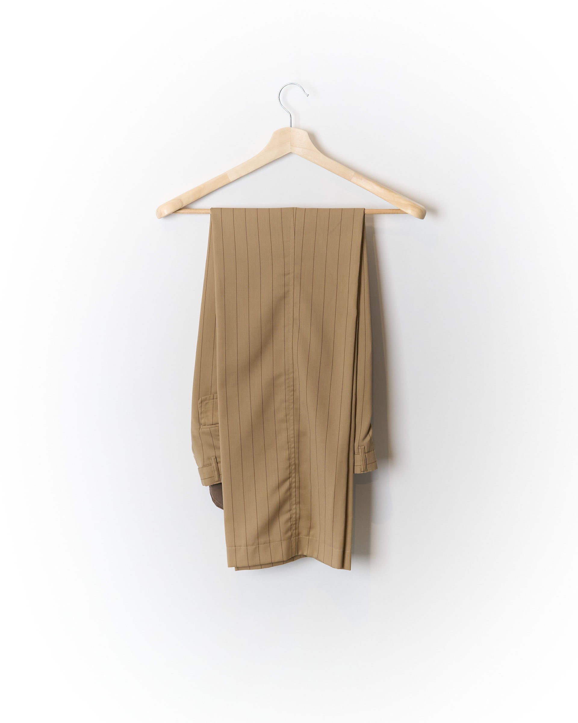 Bertoni Light Brown Pinstripe Straight Leg Wool Suit