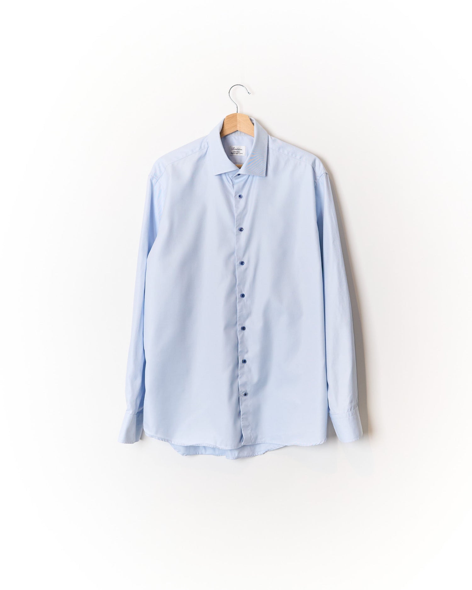 Stenströms Light Blue Fitted Body Two Fold Super Cotton Shirt