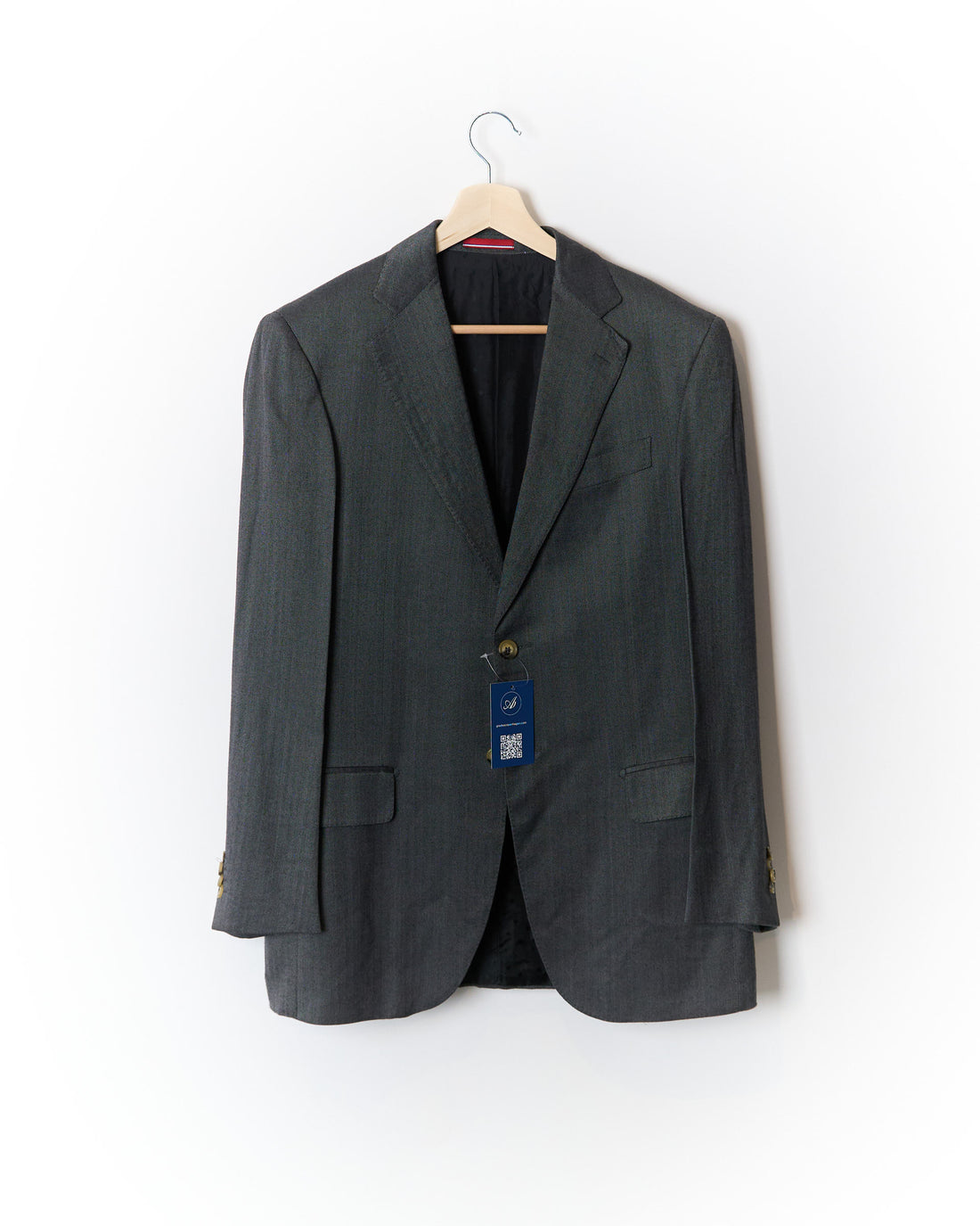 Pal Zileri Grey Herringbone Bamboo Rayon Sport Jacket Blazer