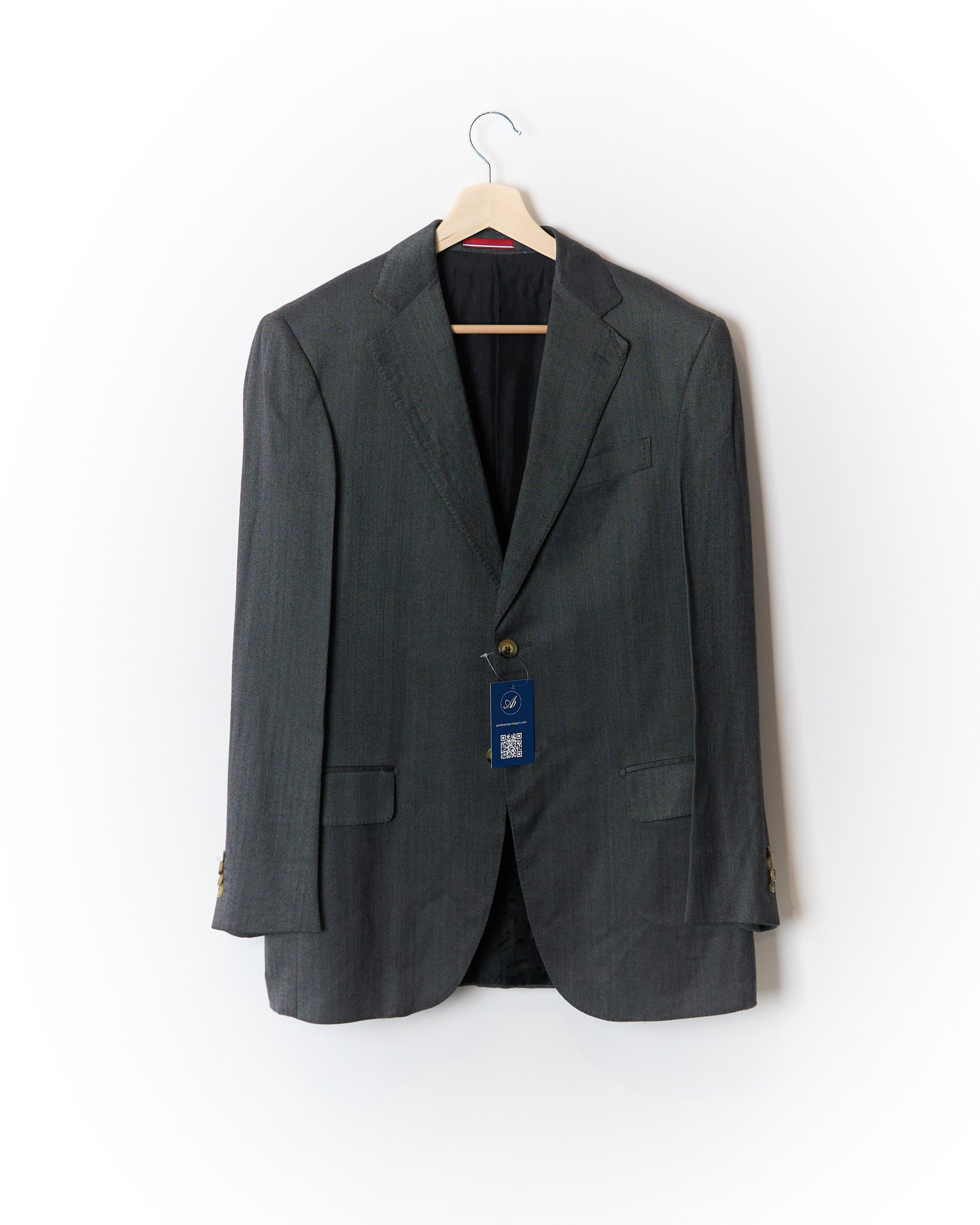Pal Zileri Grey Herringbone Bamboo Rayon Sport Jacket Blazer