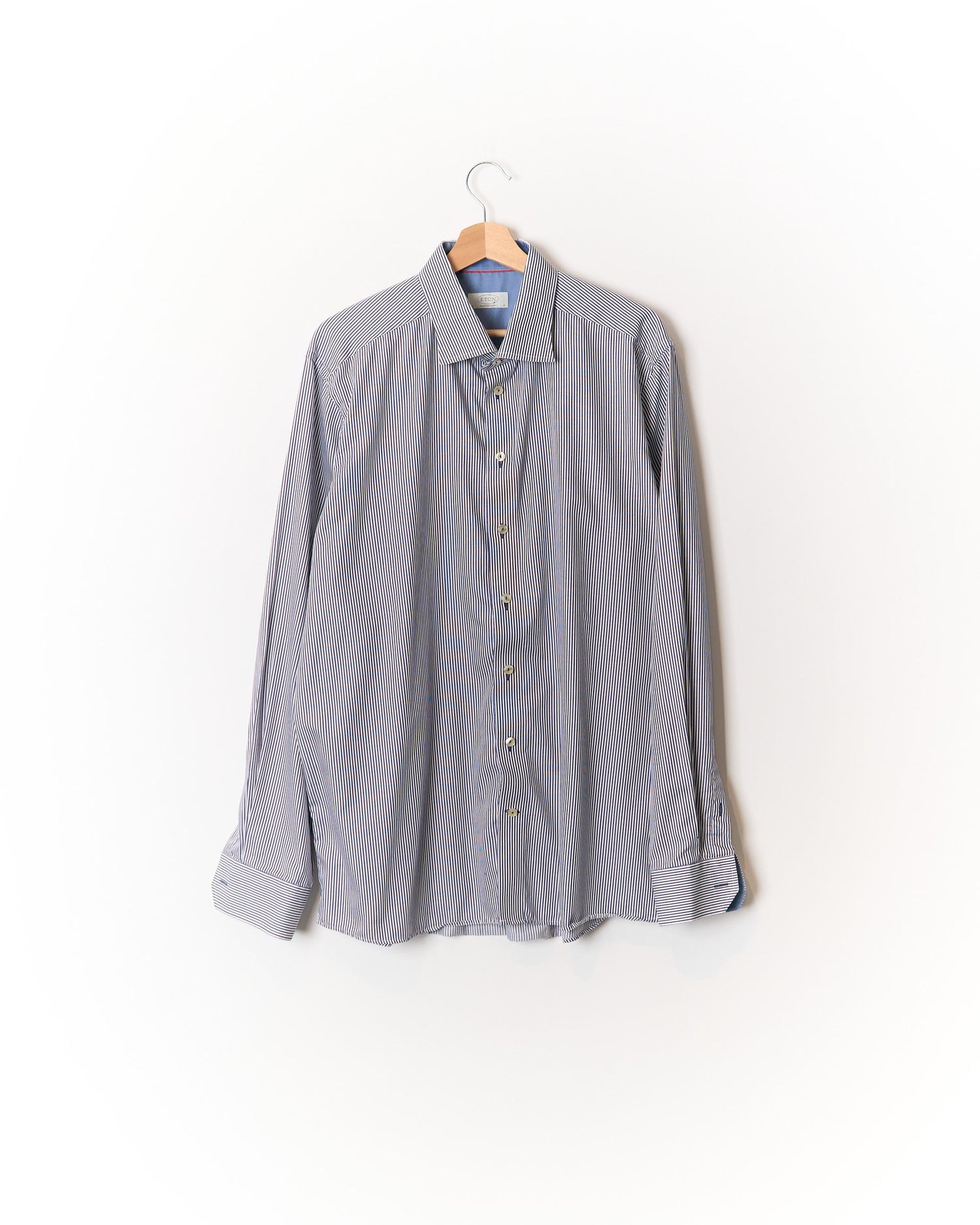 Eton Blue and White Contemporary Cotton Shirt