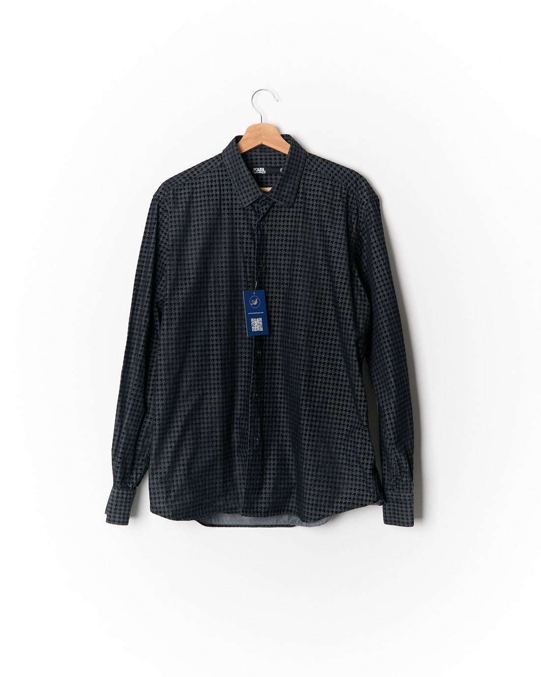 Karl Lagerfeld Grey and Black Cotton Shirt