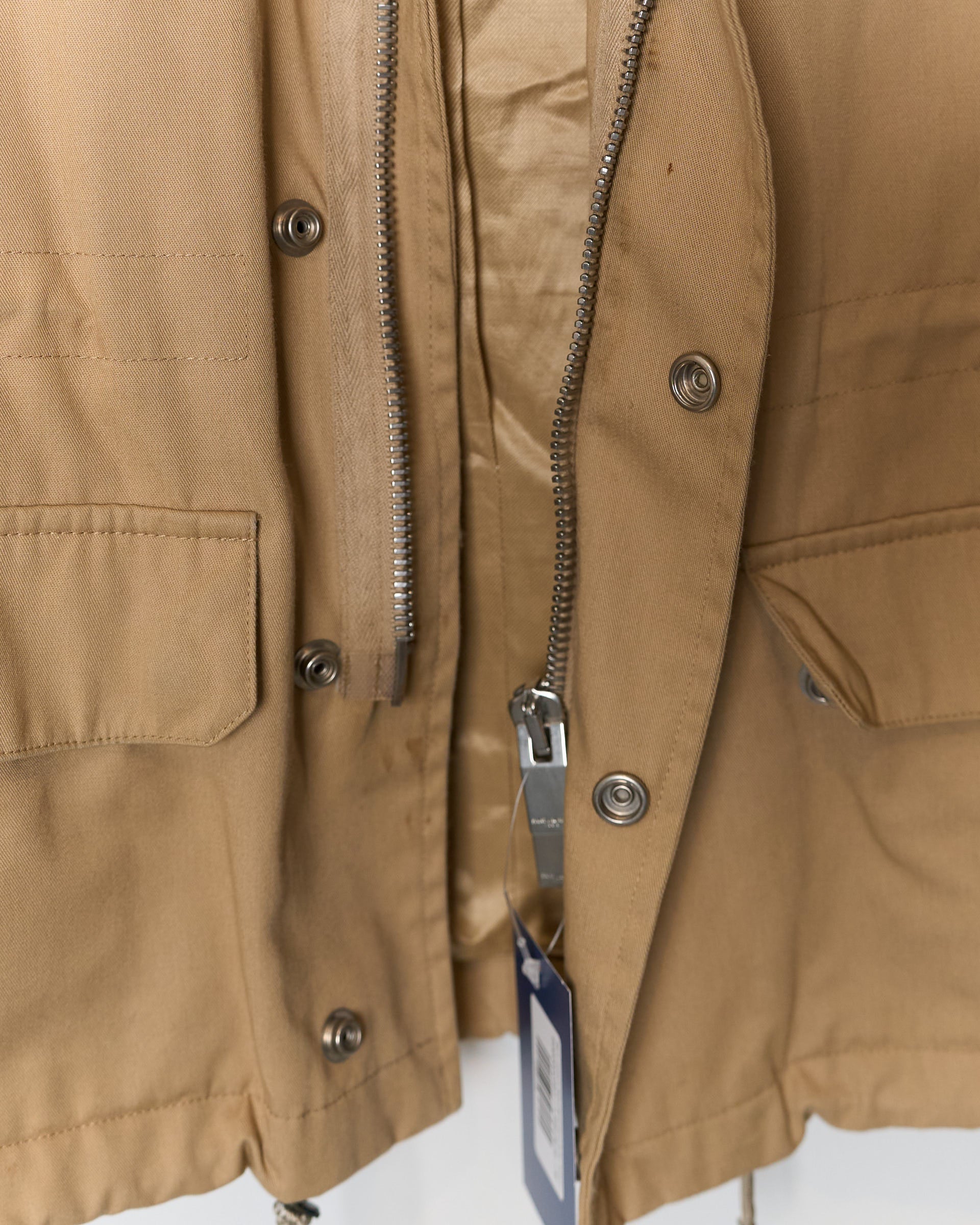 Saint Laurent Paris Camel Sand Safari Field Zip Jacket