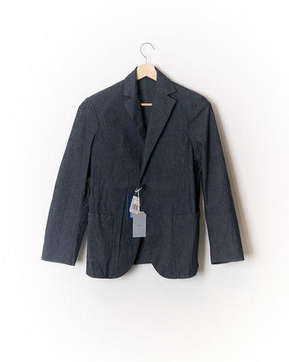 FUJITO Indigo Blue Unconstructed Cotton Blazer