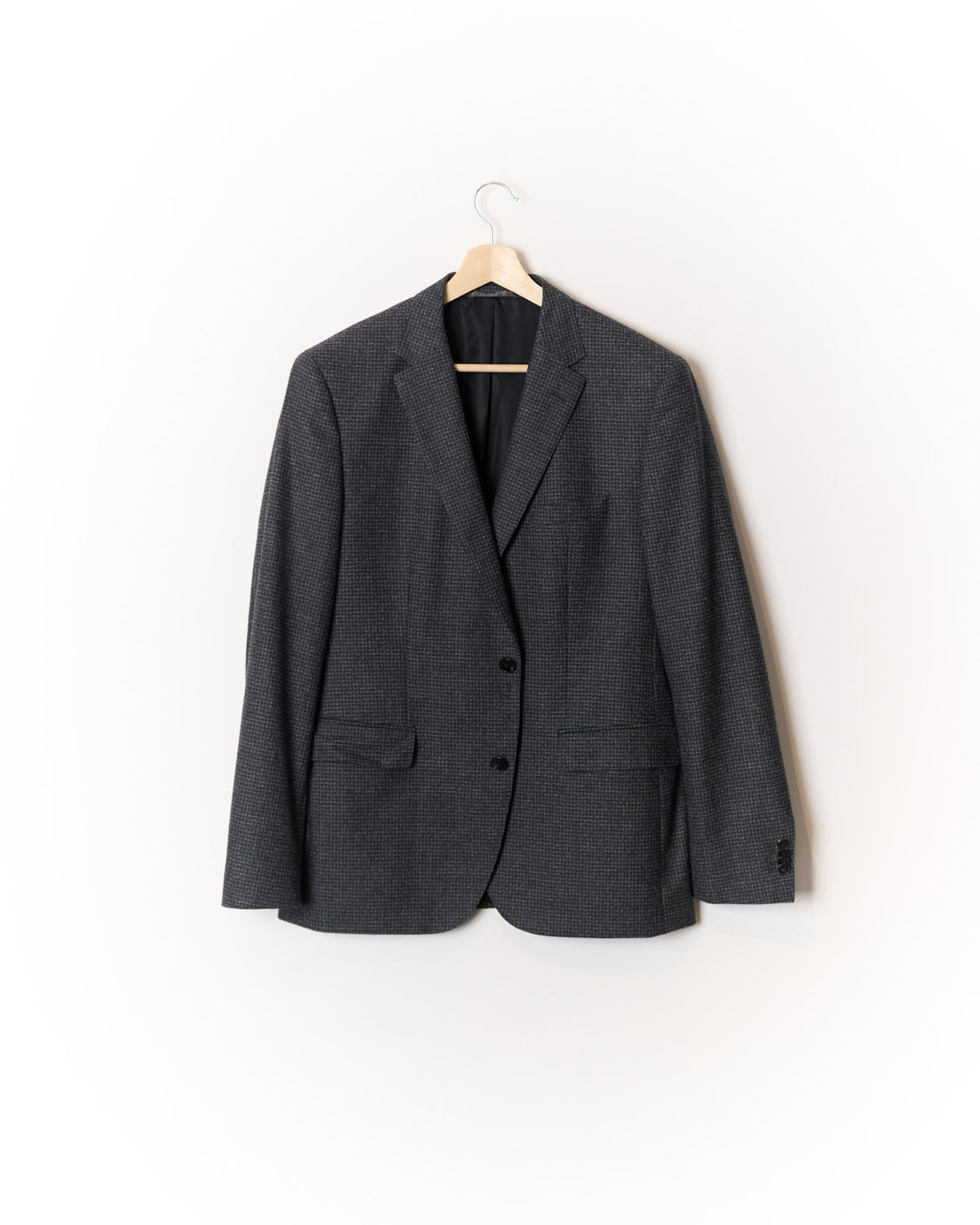 Hugo Boss Dark Grey Checkered Wool Blazer