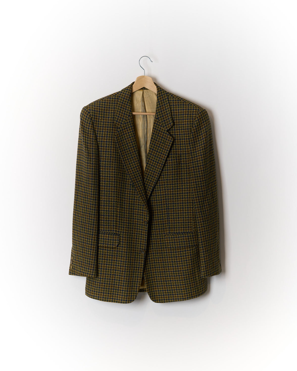 Torpo Brown and Navy Houndstooth Wool Sport Jacket Blazer