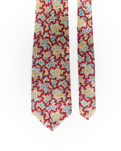 Red Paisley Silk Tie 