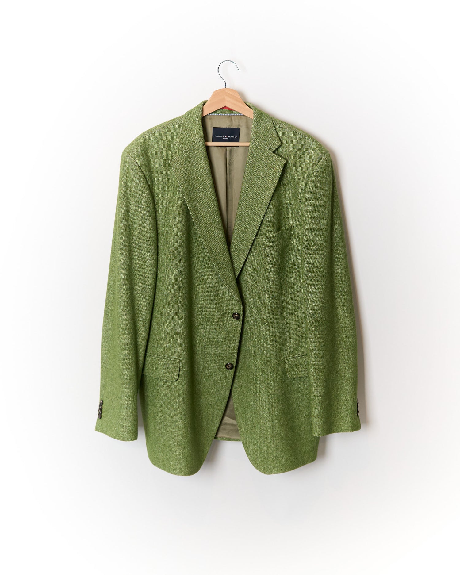 Tommy Hilfiger Green Sport Jacket Virgin Wool and Cotton Blazer