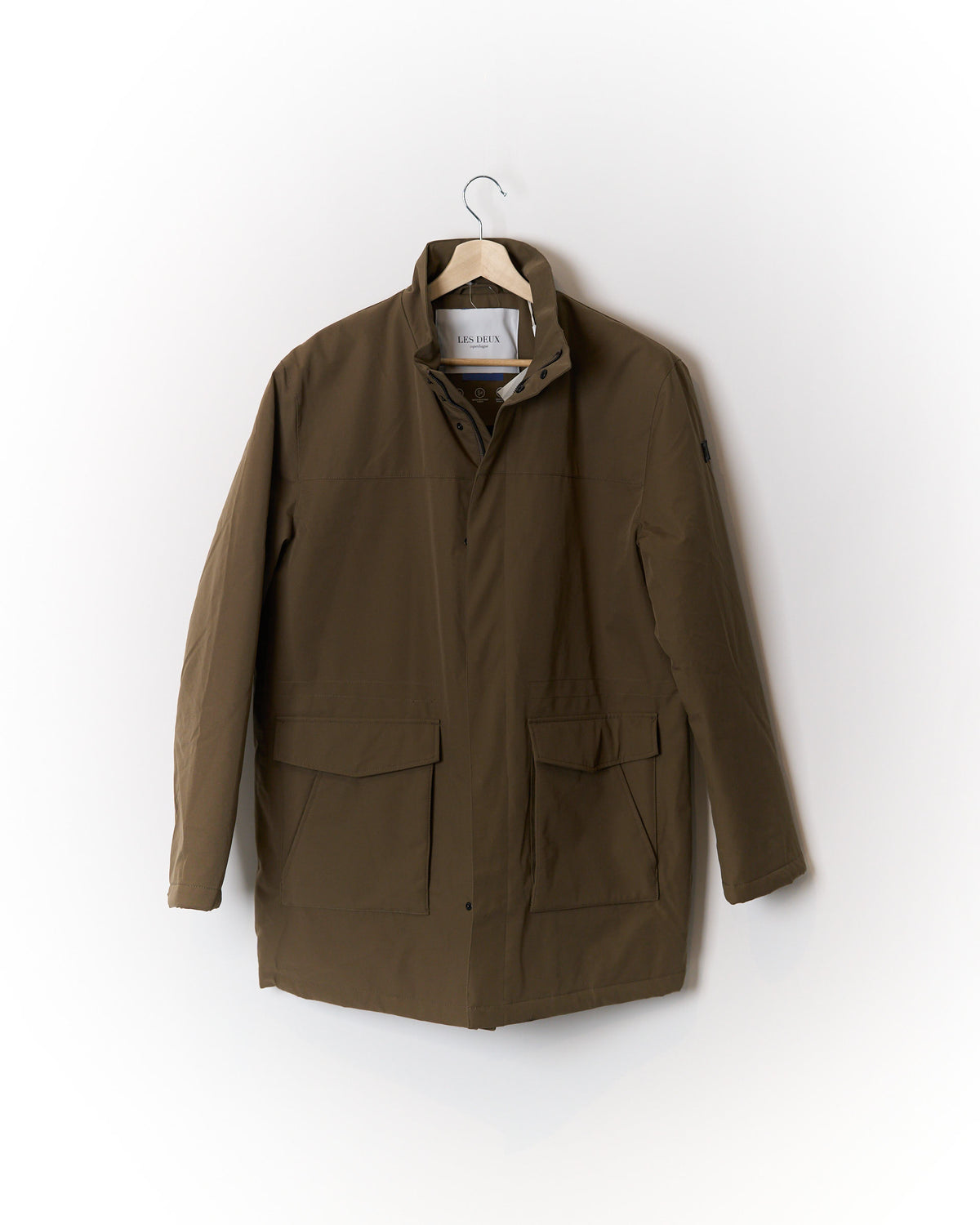 Les Deux Mountain Grey Seb Parka Full Zip and Button Coat