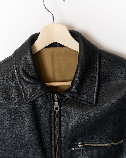 Linea Sportiva by Leonardo Black Leather Jacket