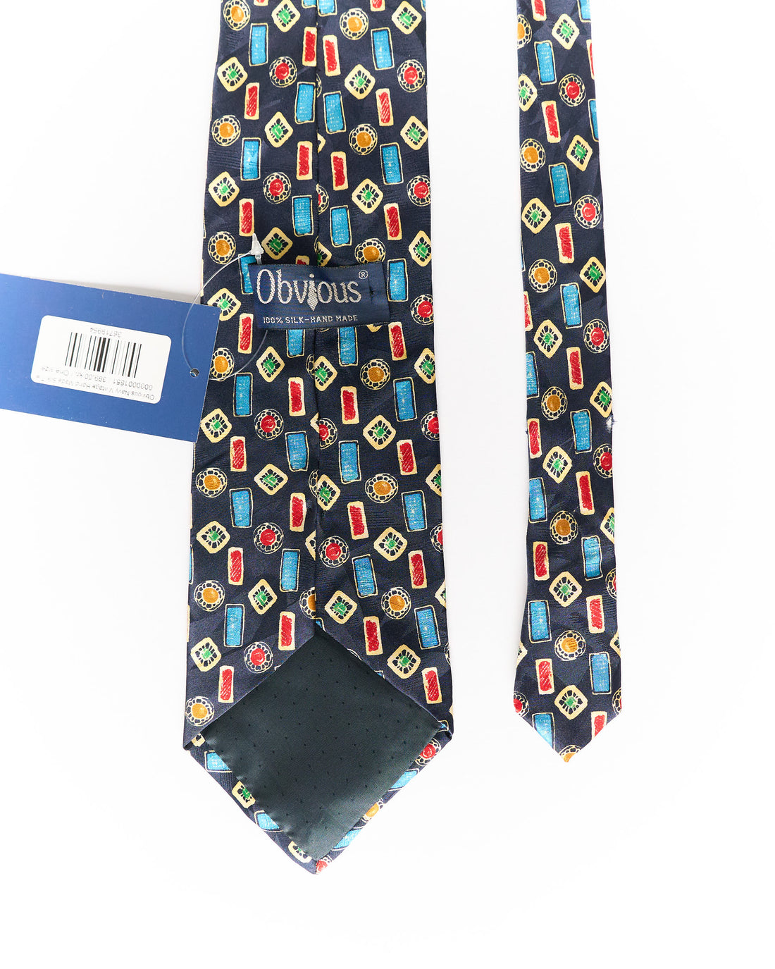 Obvious Navy Vintage Hand Made Silk Tie