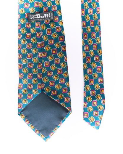 Butti Dark Green Vintage Silk Tie