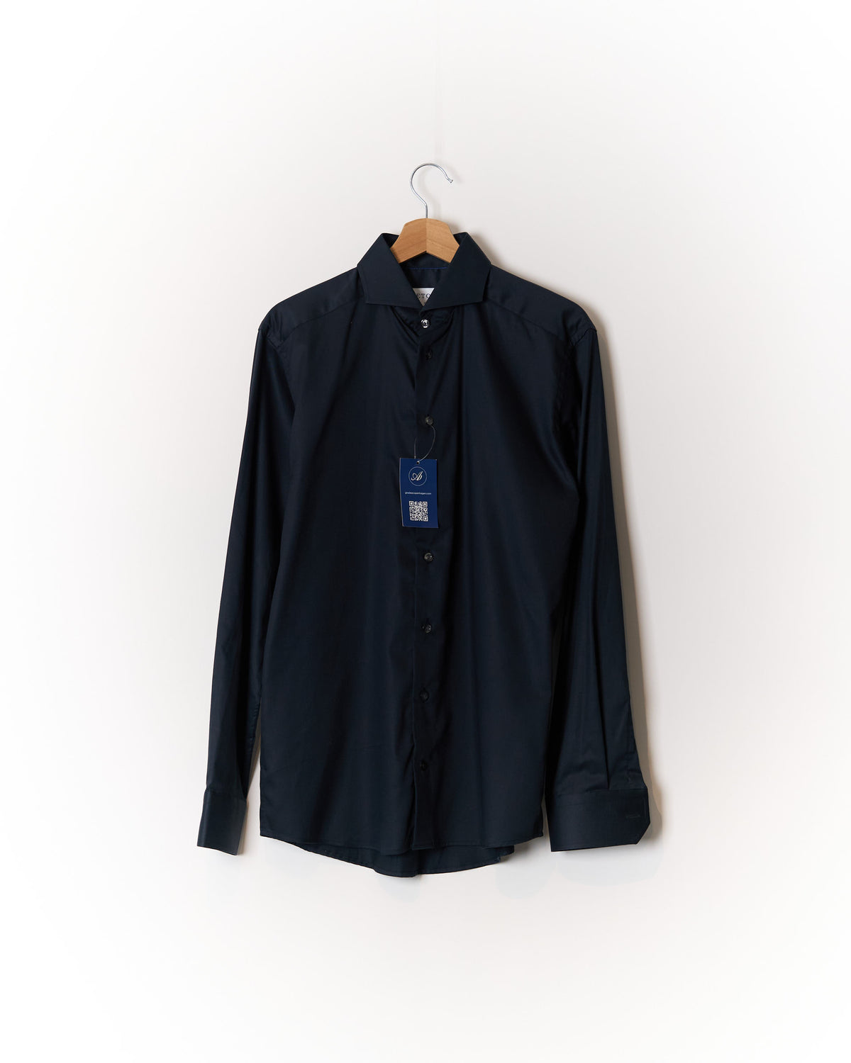 Eton Navy Blue Slim Fit Cotton Stretch Shirt