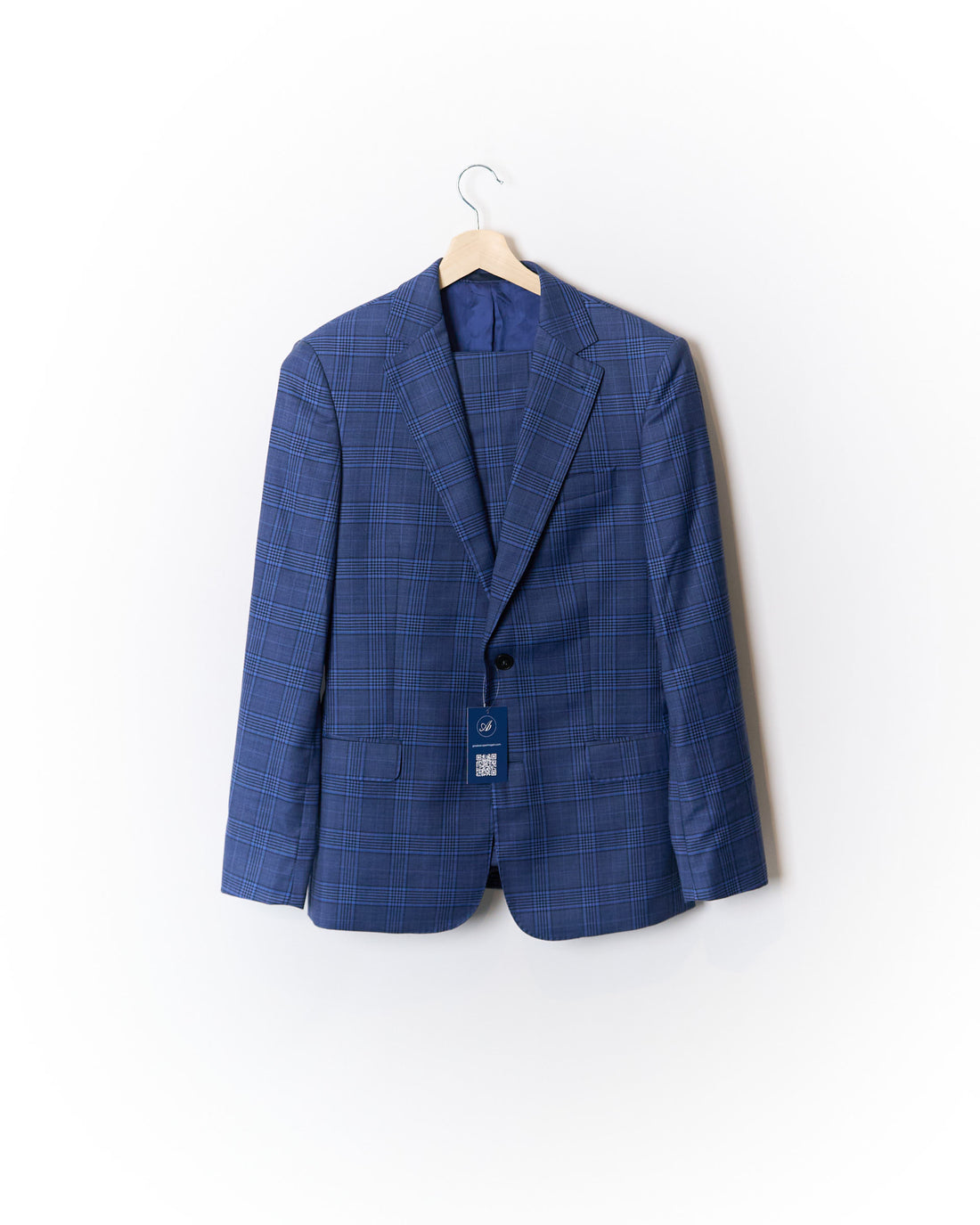 Bytom Blue Checkered Wool Suit