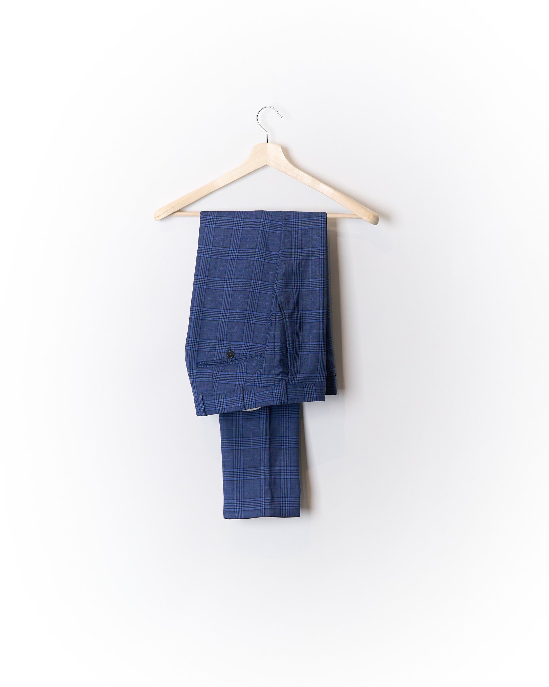 Bytom Blue Checkered Wool Suit