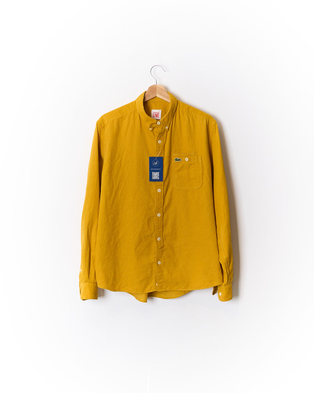 Lacoste L!ve Yellow Corduroy Cotton Shirt