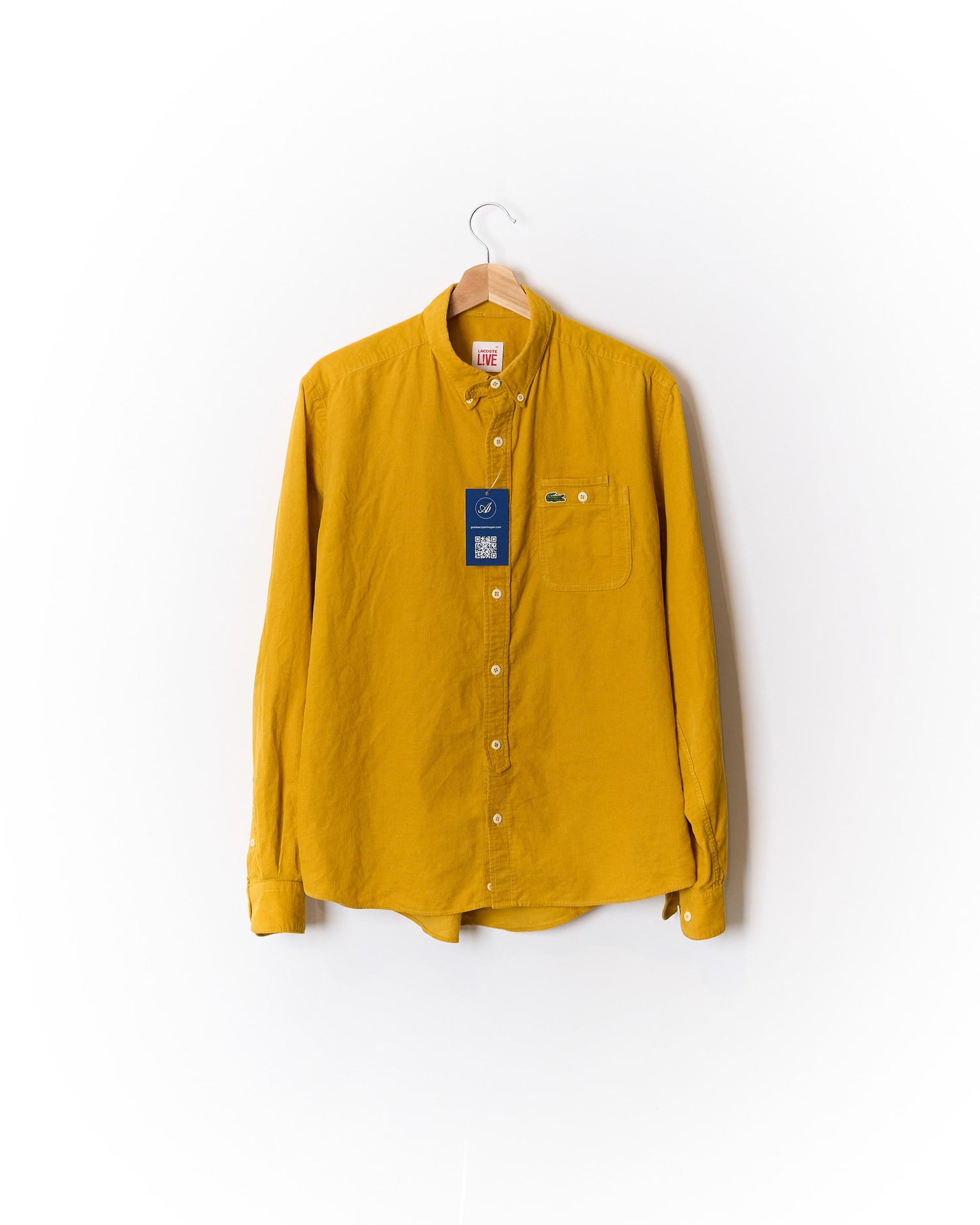 Lacoste L!ve Yellow Corduroy Cotton Shirt