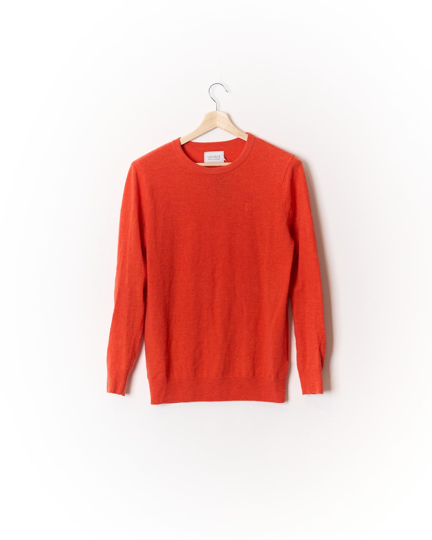 Les Deux Orange Cashmere and Wool O-Neck Knit
