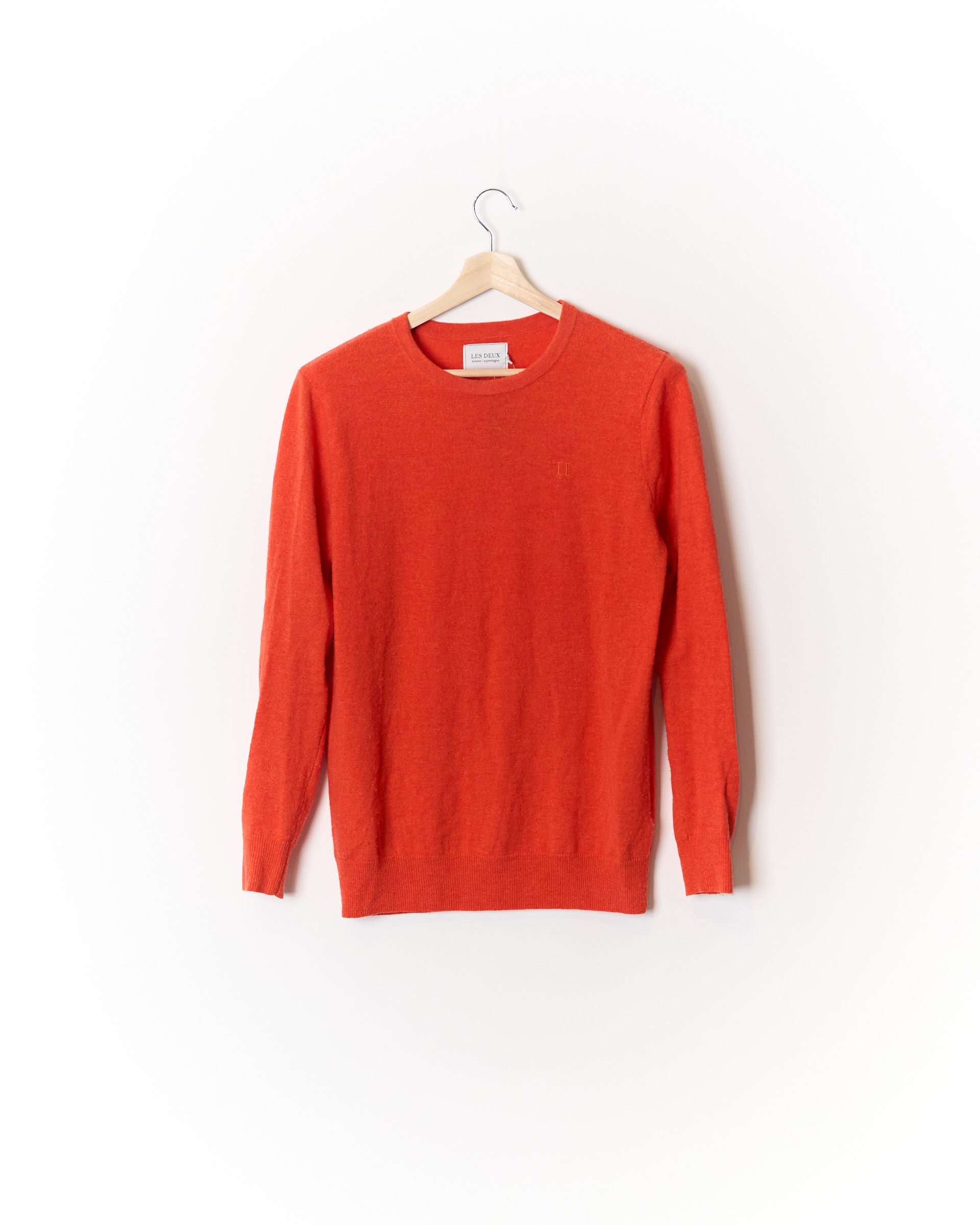Les Deux Orange Cashmere and Wool O-Neck Knit