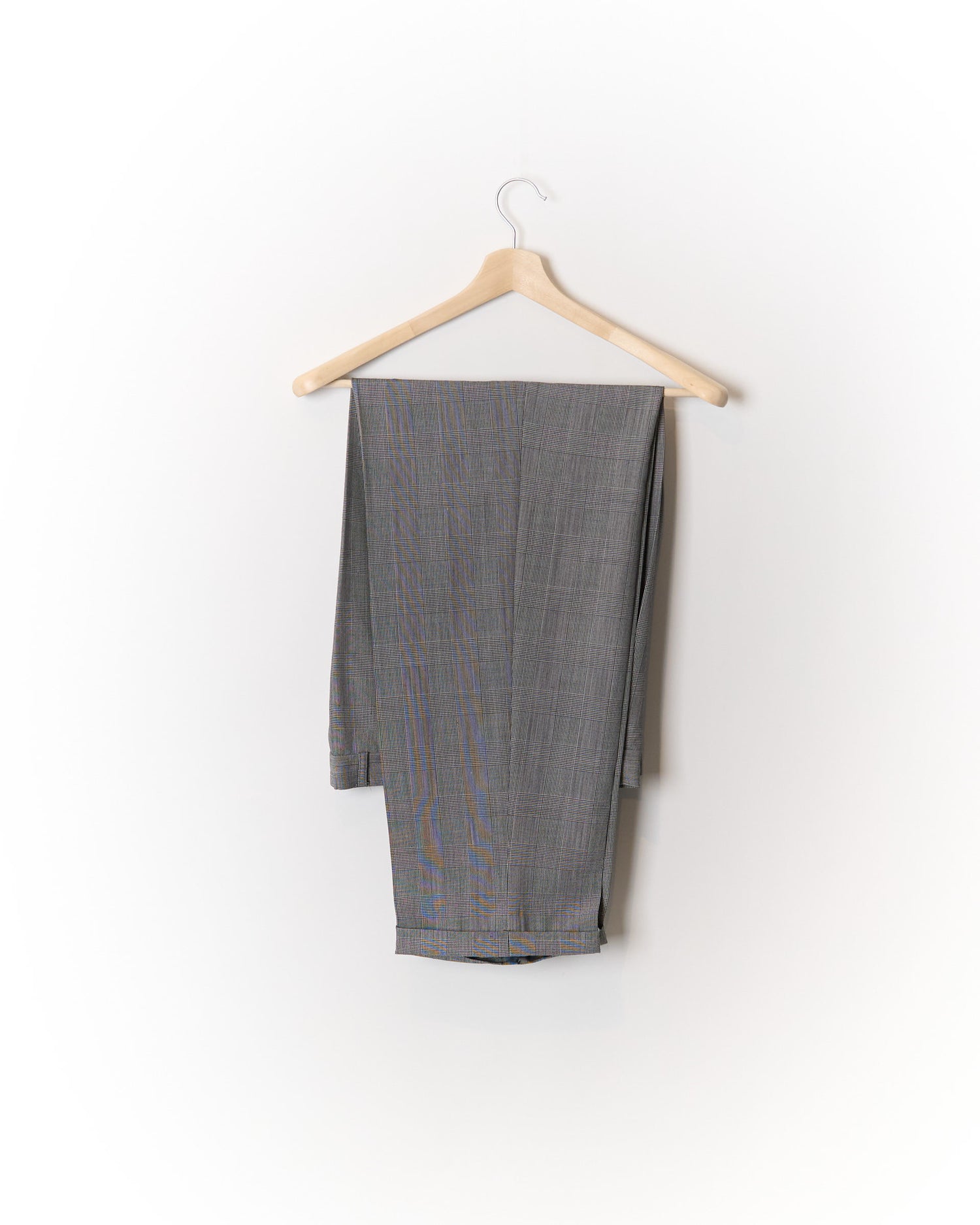 Stones Grey Checkered Straight Leg Double Breasted Wool Suit