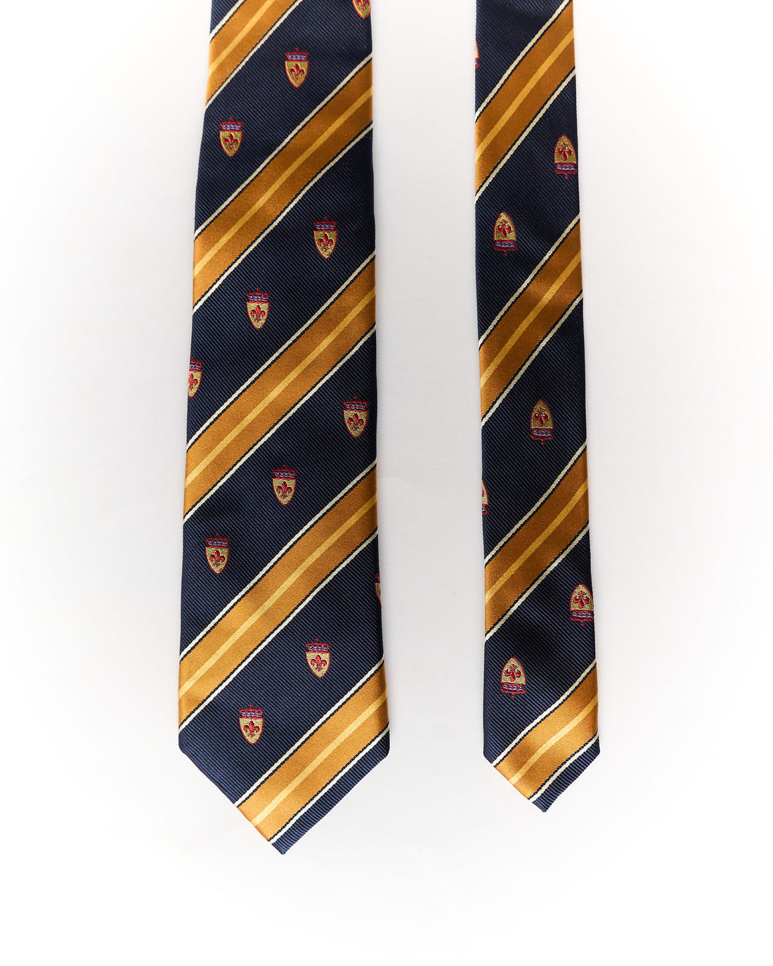 Portia Navy and Yellow Striped Ivy League Silk Tie
