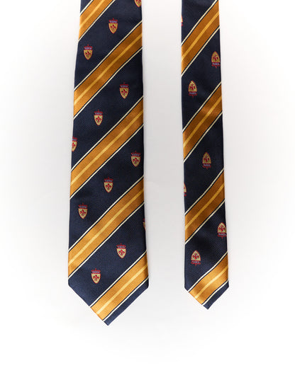 Portia Navy and Yellow Striped Ivy League Silk Tie