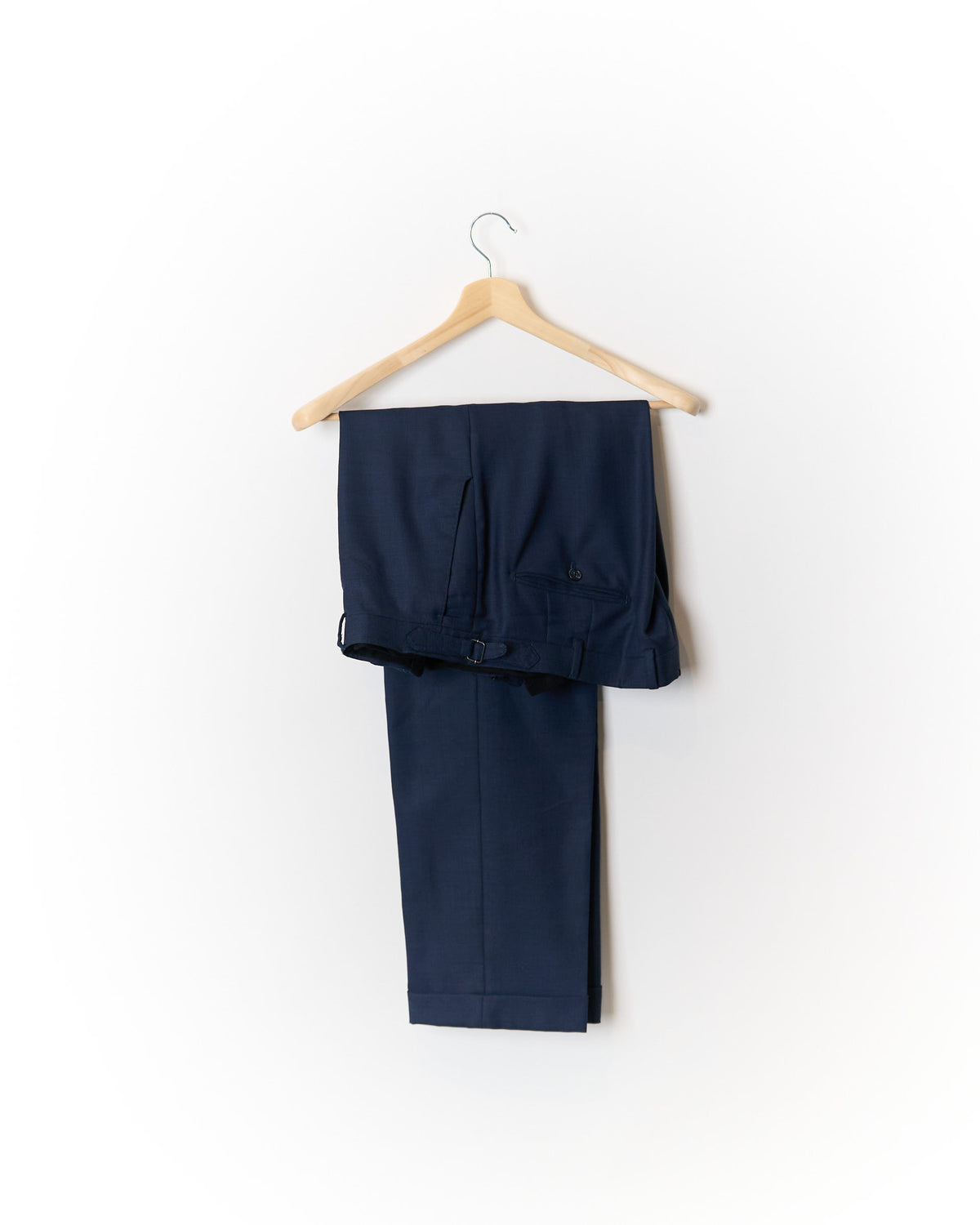 Mond Navy Karierter Anzughose mit geradem Bein und verstellbarer Passform
