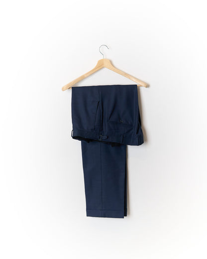 Mond Navy Karierter Anzughose mit geradem Bein und verstellbarer Passform