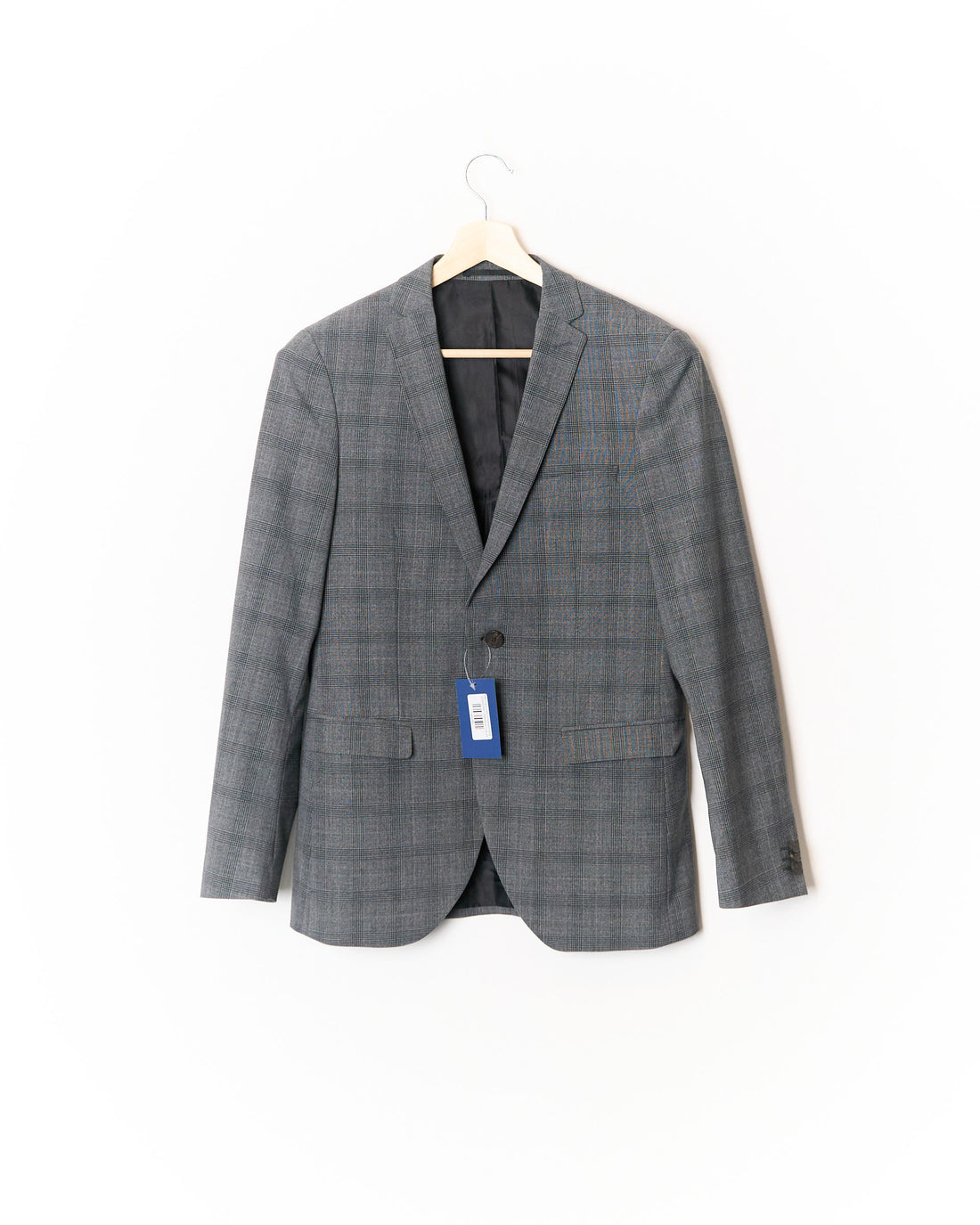 Matínique Grey Checkered Wool Blazer