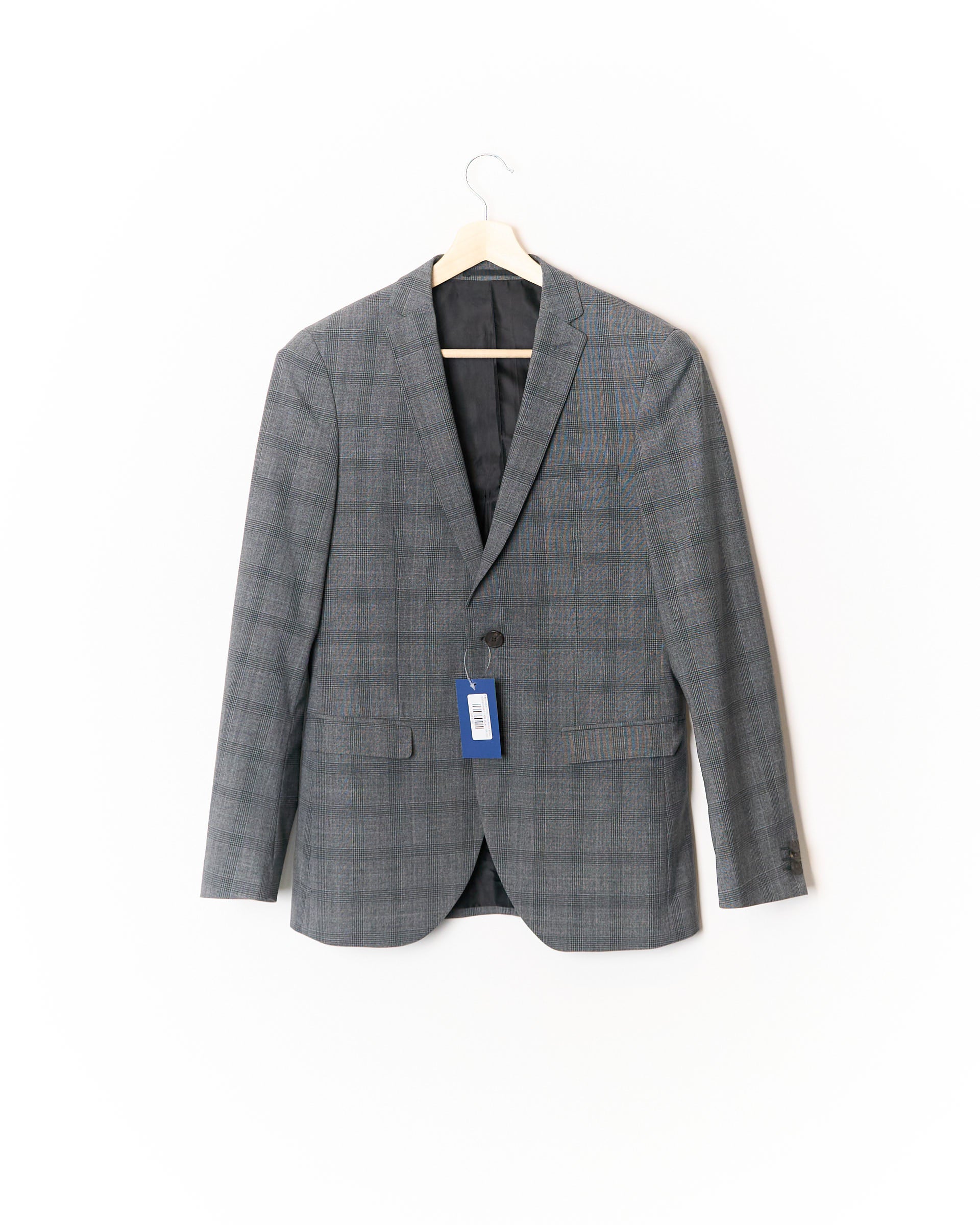 Matínique Grey Checkered Wool Blazer