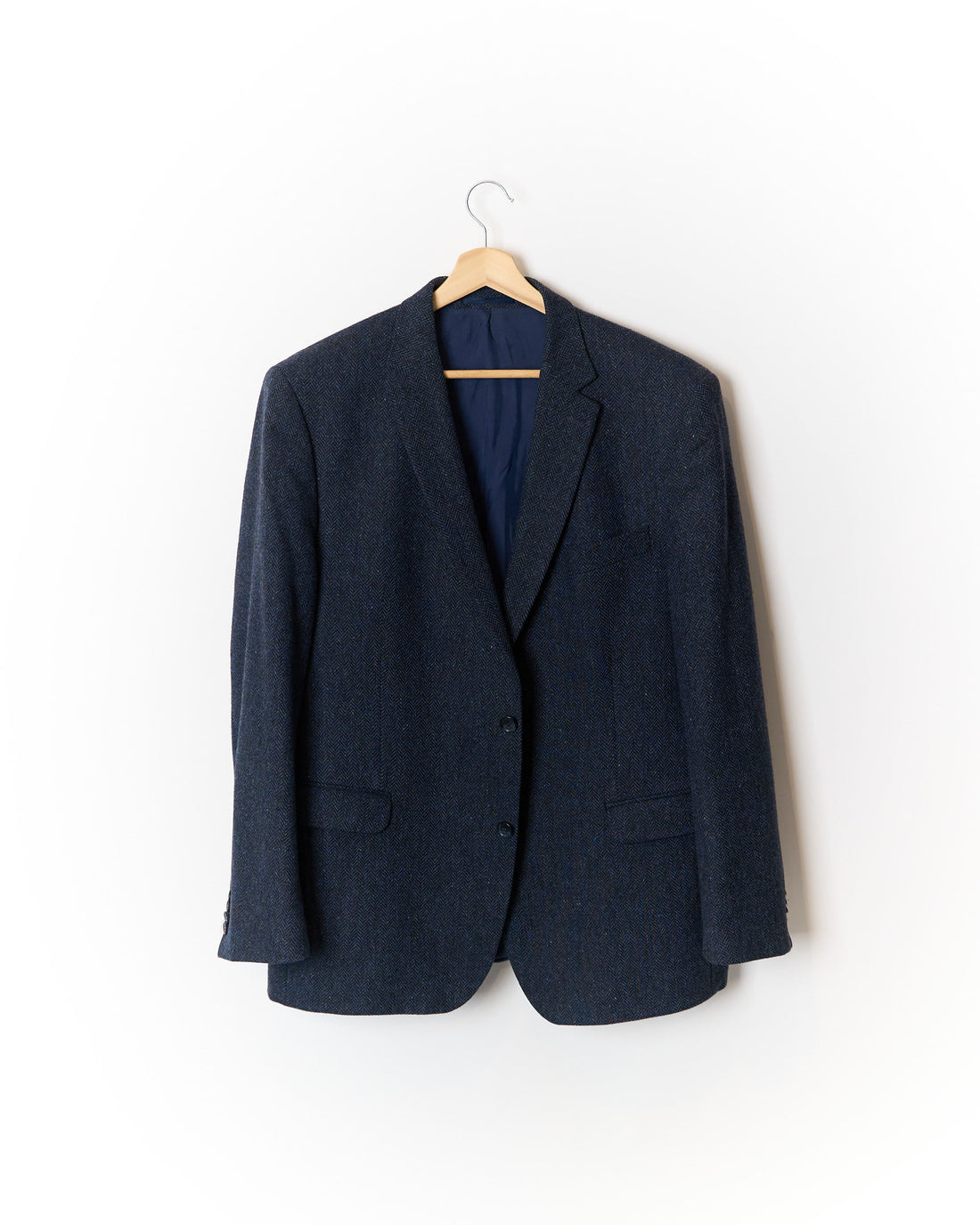 Tom Rusborg Navy Herringbone Sport Jacket Wool Blazer