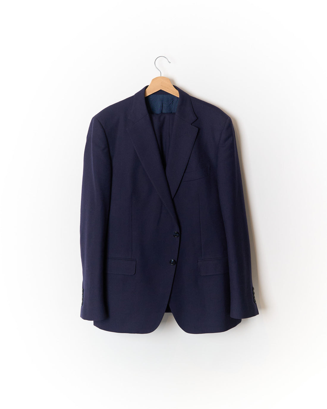 Mond Navy Straight Leg Adjustable Pants Wool Suit