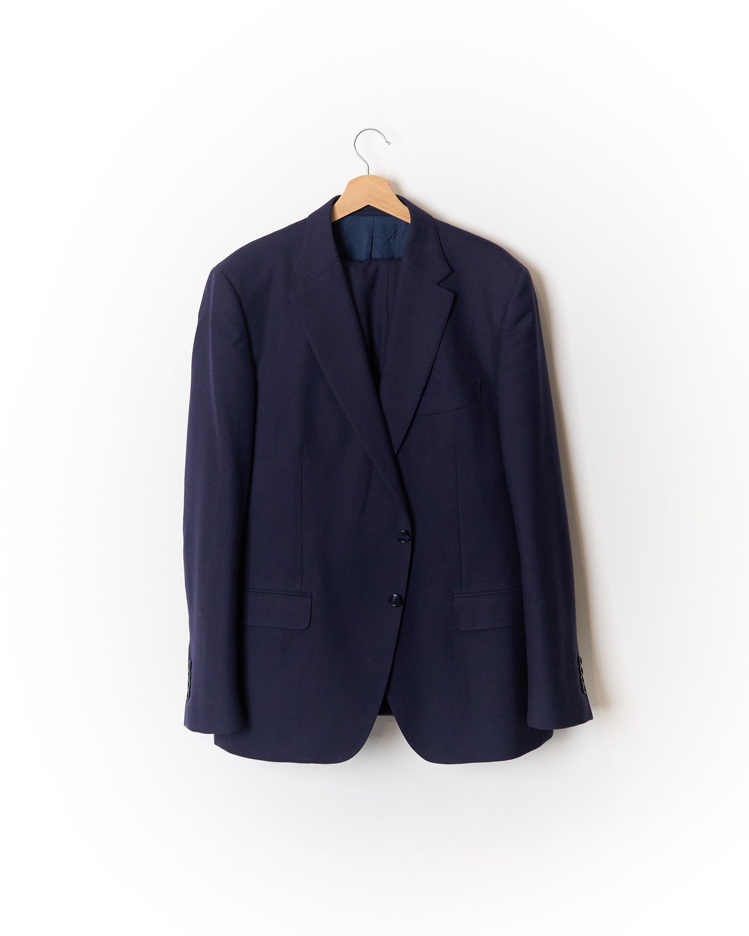 Mond Navy Straight Leg Adjustable Pants Wool Suit
