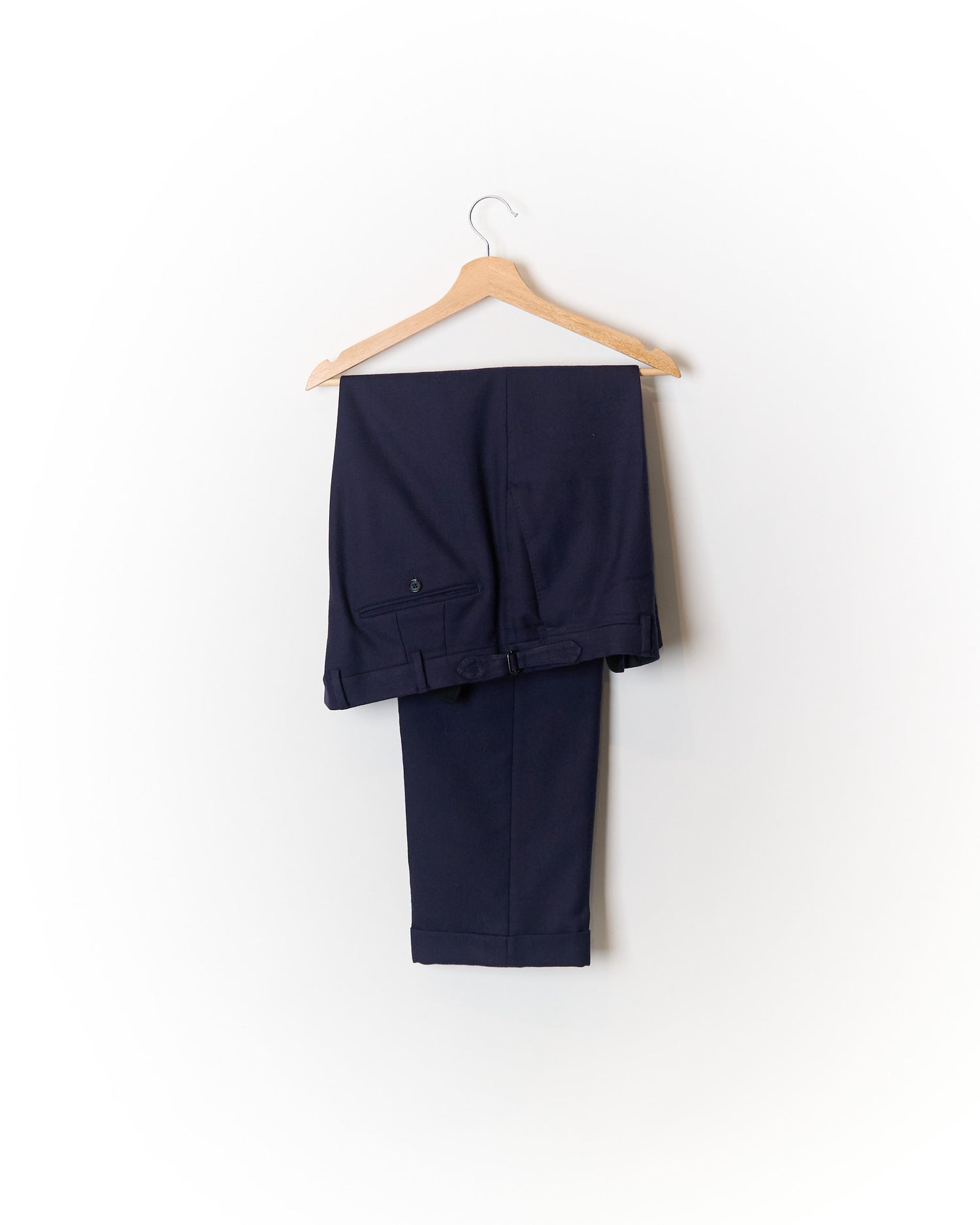 Mond Navy Straight Leg Adjustable Pants Wool Suit