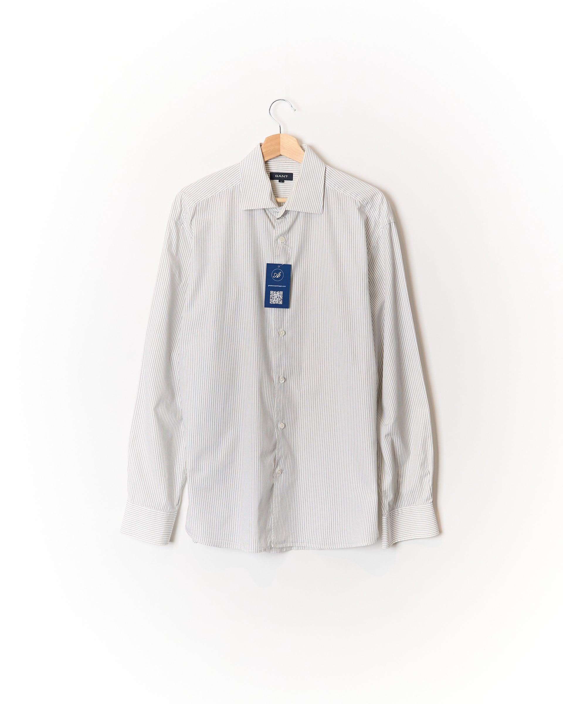 Gant White and Dark Striped Elliot Regular Fit Two Ply 140&