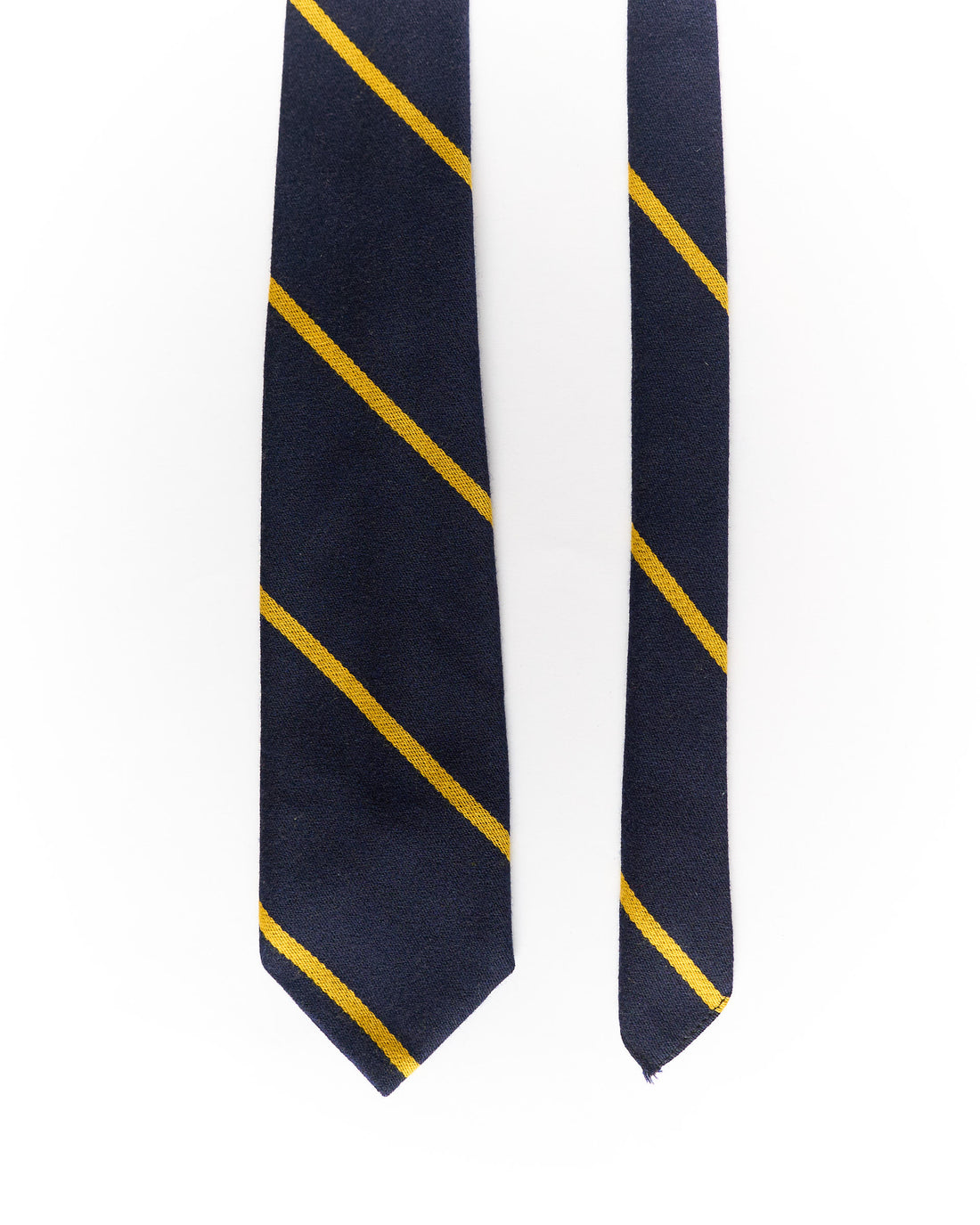 Navy and Yellow Striped Wool Tie