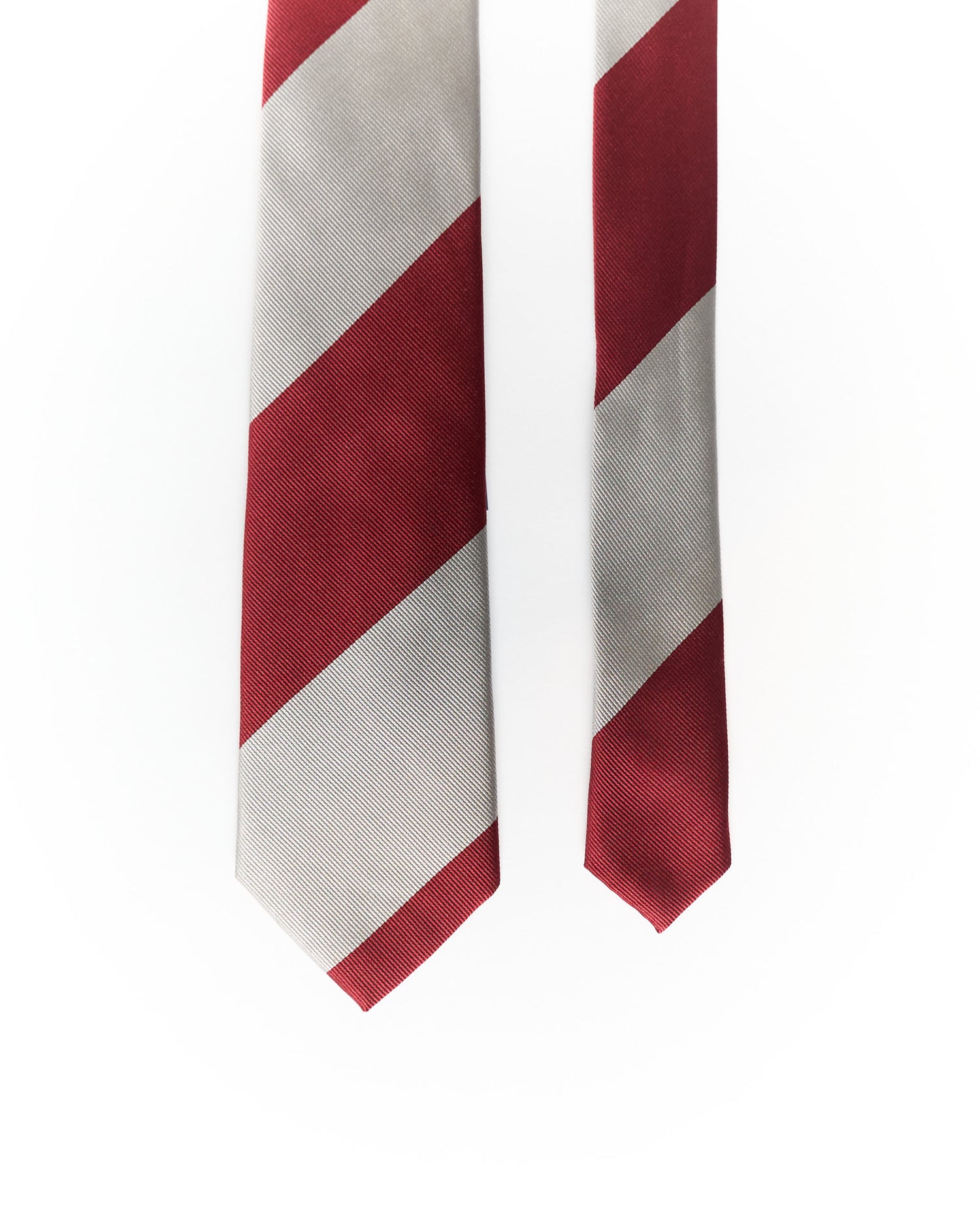 An Ivy Grey and Red Striped Hand Made Silk Tie