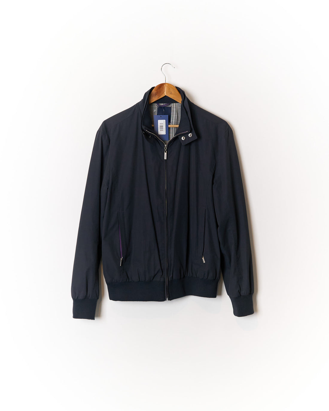 Sand Leisure Navy Zip Cotton Bomber Jacket