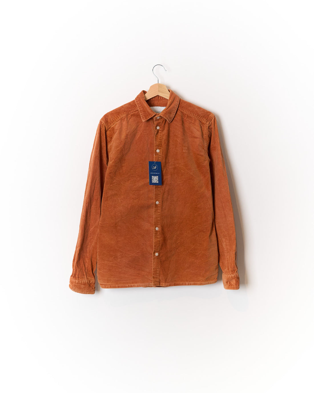 Les Deux Orange Corduroy Baumwollhemd