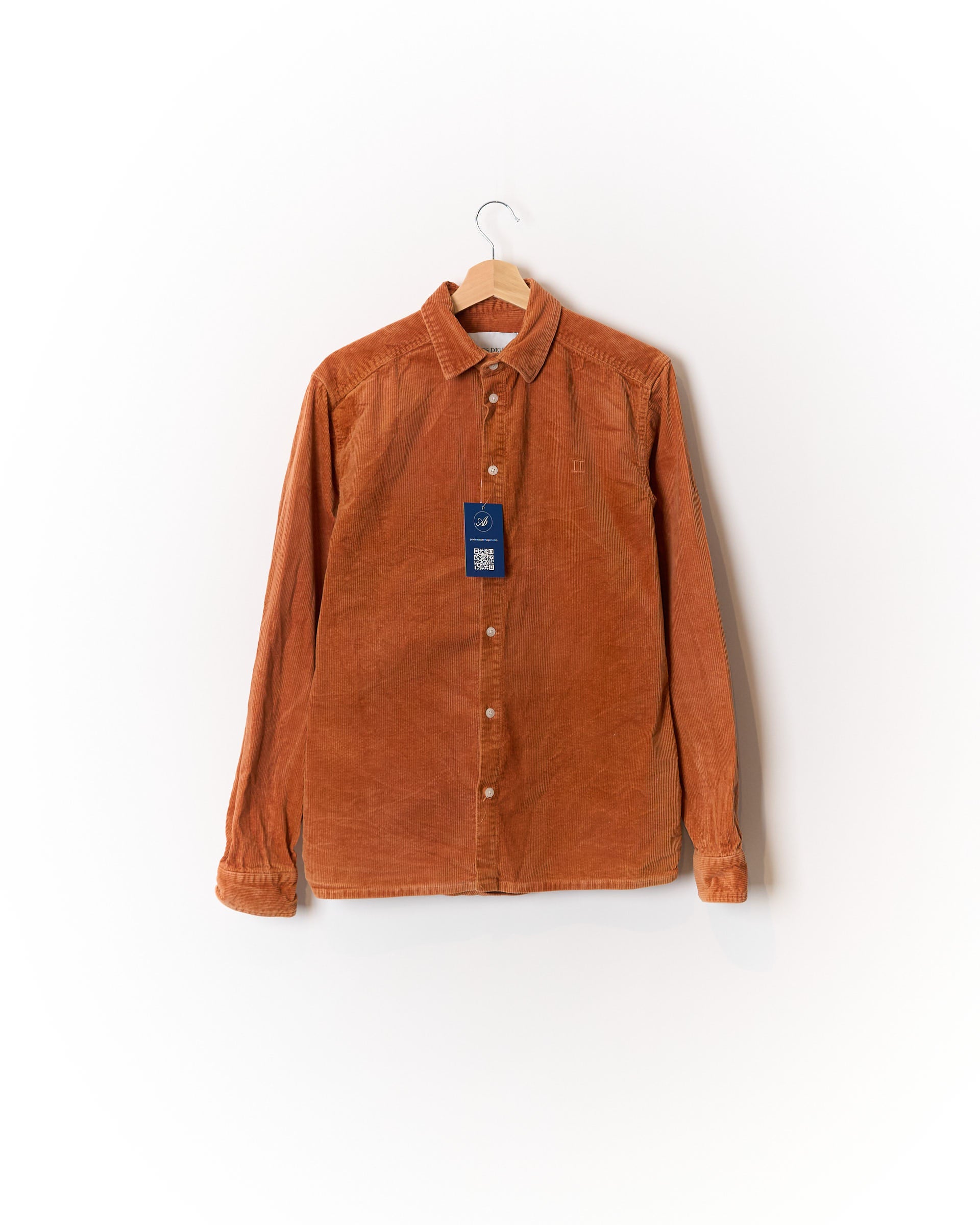 Les Deux Orange Corduroy Cotton Shirt