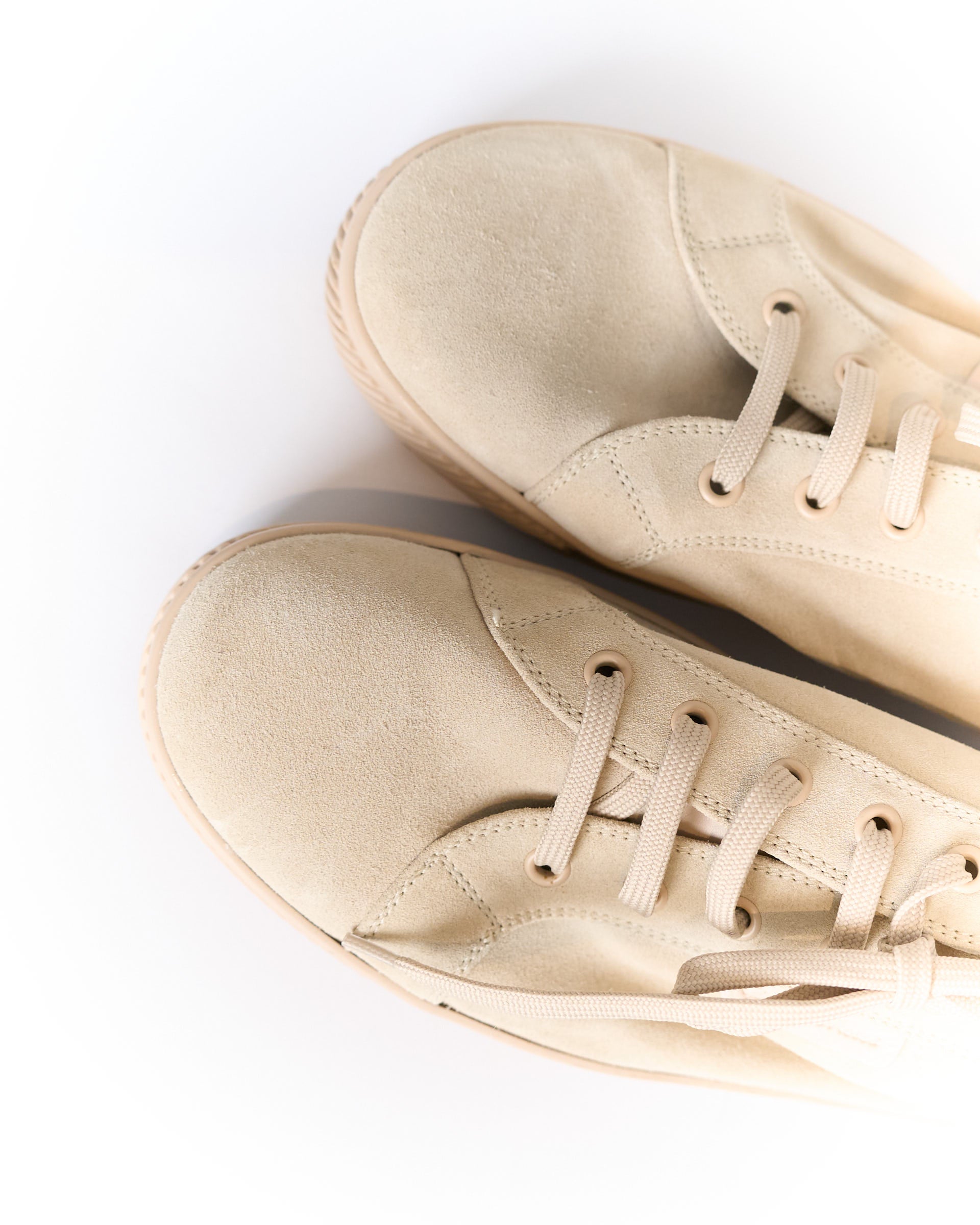 Gianvito Rossi Beige Suede Lace Sneakers