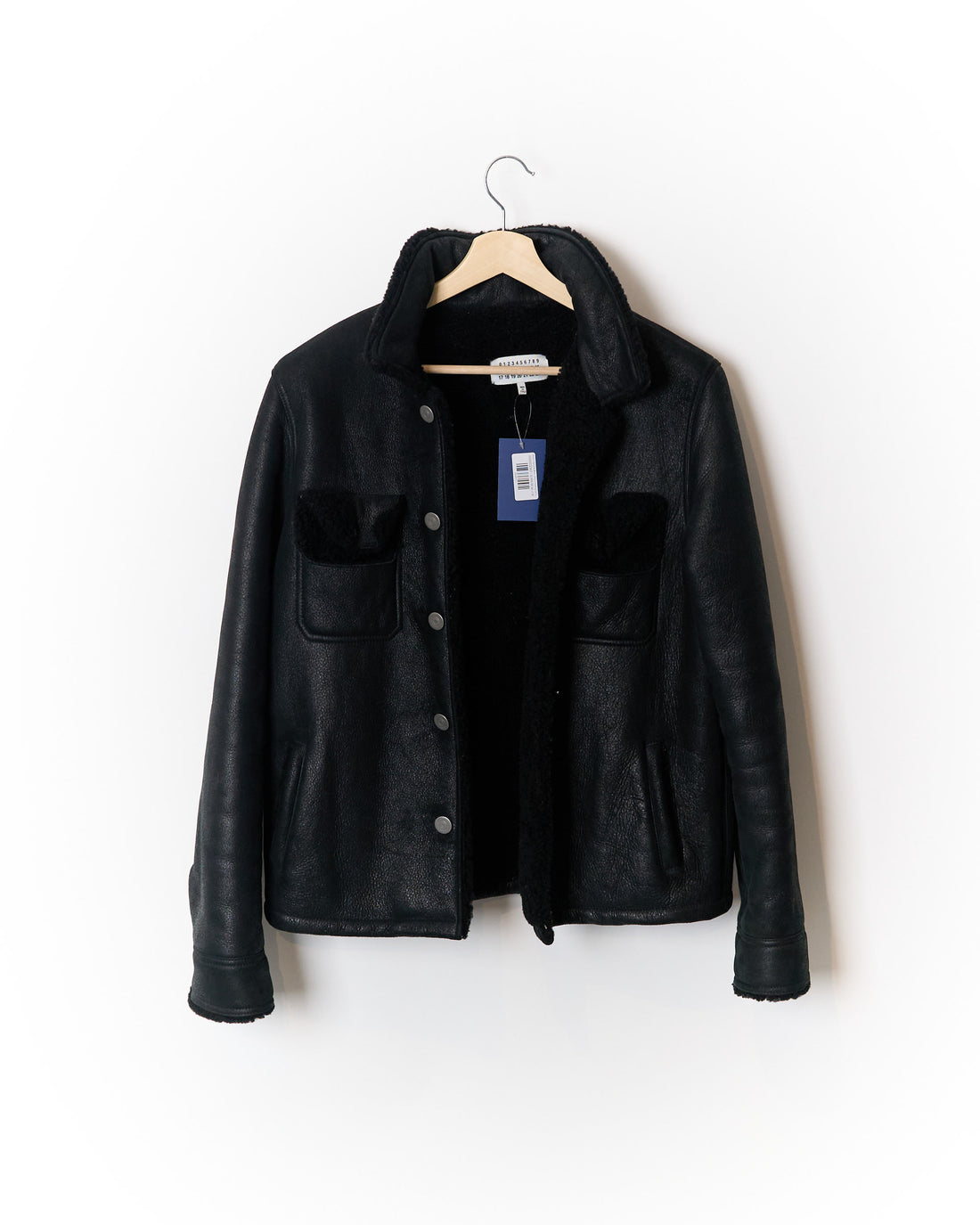 Maison Margiela Black Lamb Shearling Leather Jacket