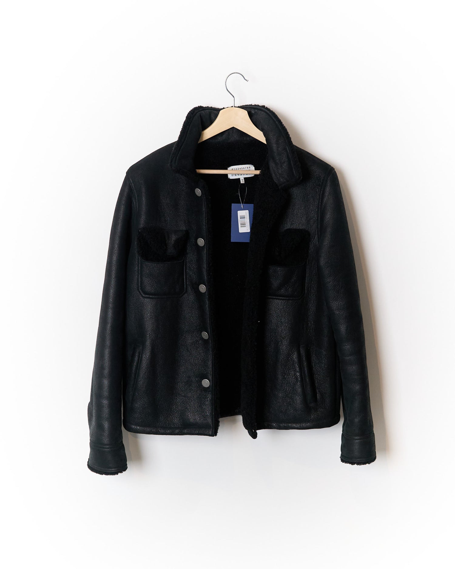 Maison Margiela Black Lamb Shearling Leather Jacket