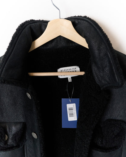 Maison Margiela Black Lamb Shearling Leather Jacket