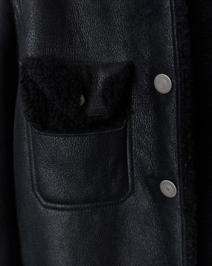 Maison Margiela Black Lamb Shearling Leather Jacket